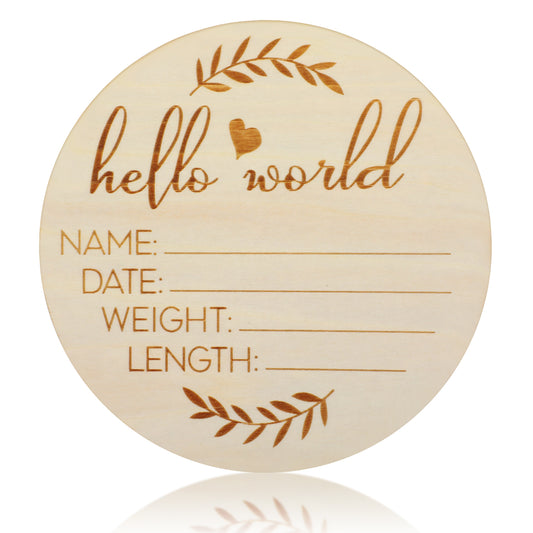 Tyqour Birth Announcement Sign 5.9 Inch Wooden Newborn Sign Baby Welcome Sign Baby Name Announcement Sign for Photo Props Baby Shower Hospital Nursery Newborn Boys and Girls Gift