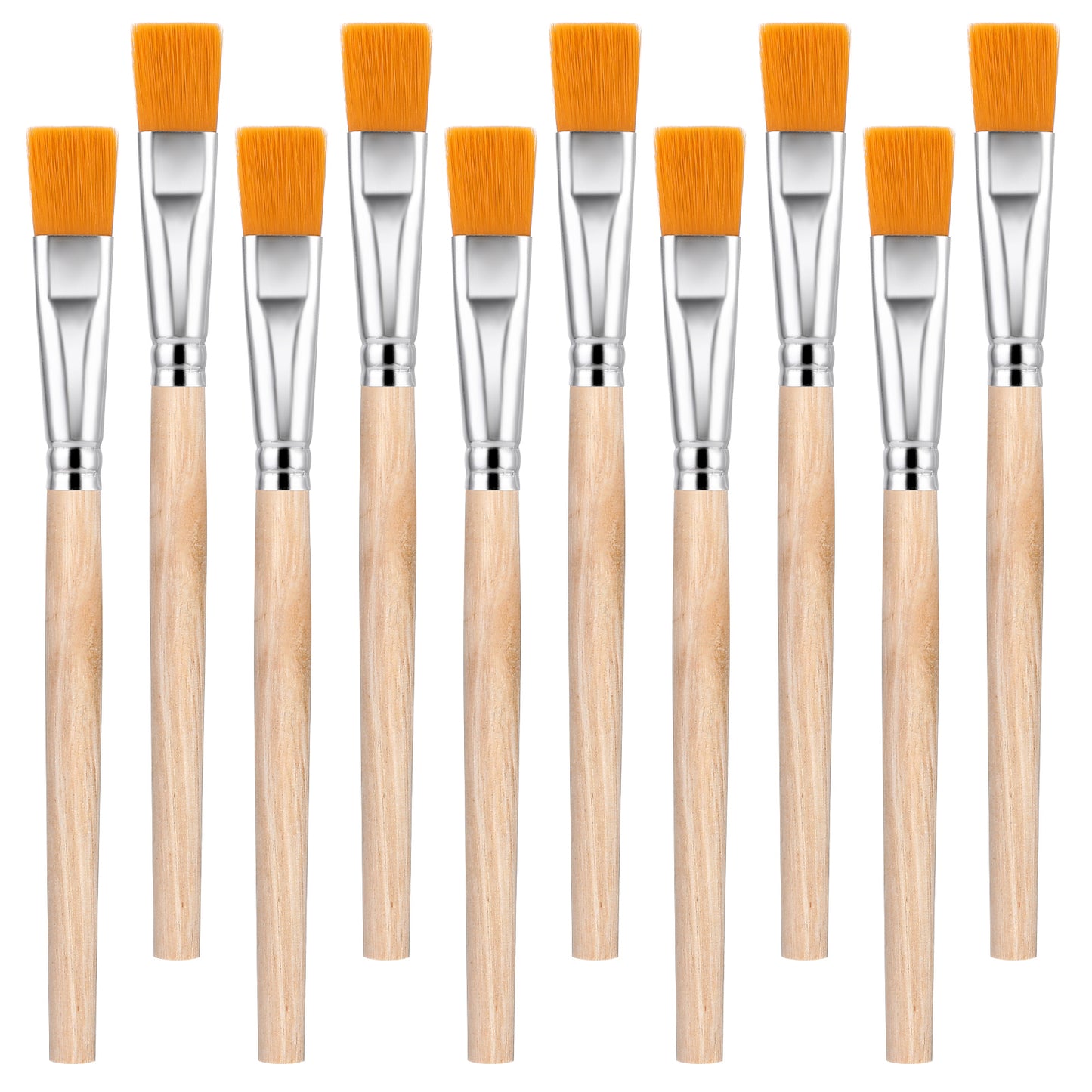 Ymapinc 10Pcs Small Paint Brushes, Craft Paint Brushes, Mini Paint Brush Set for Kids and Adults, 3/5 Inch Flat Brushes for Watercolor, Oil, Acrylic, and Crafts (5.39 x 0.34 Inch)