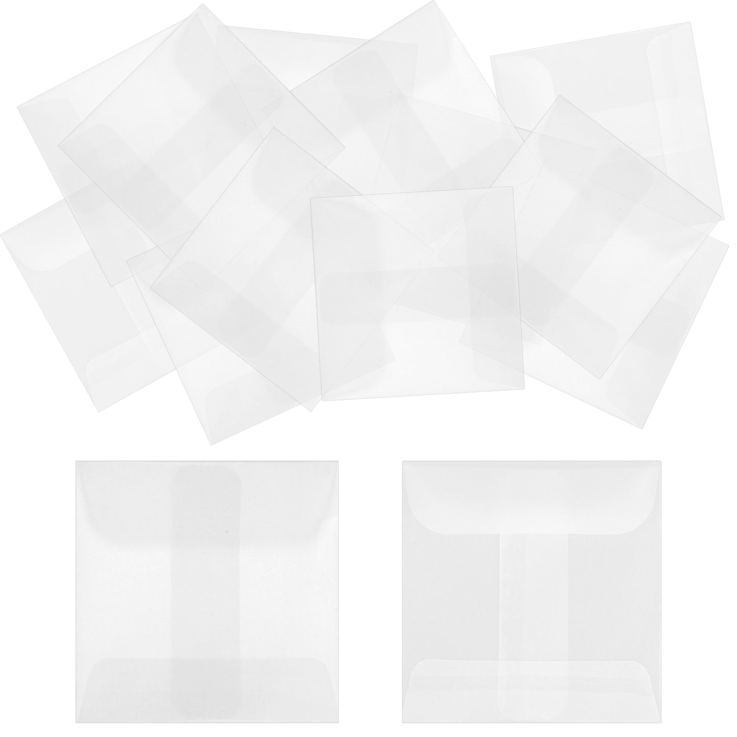 50pcs Translucent Glassine Envelopes Clear Envelopes 3.94×2.75 Inch Clear Envelope for Stamps Collecting Invitations Seeds Coin Craft Project