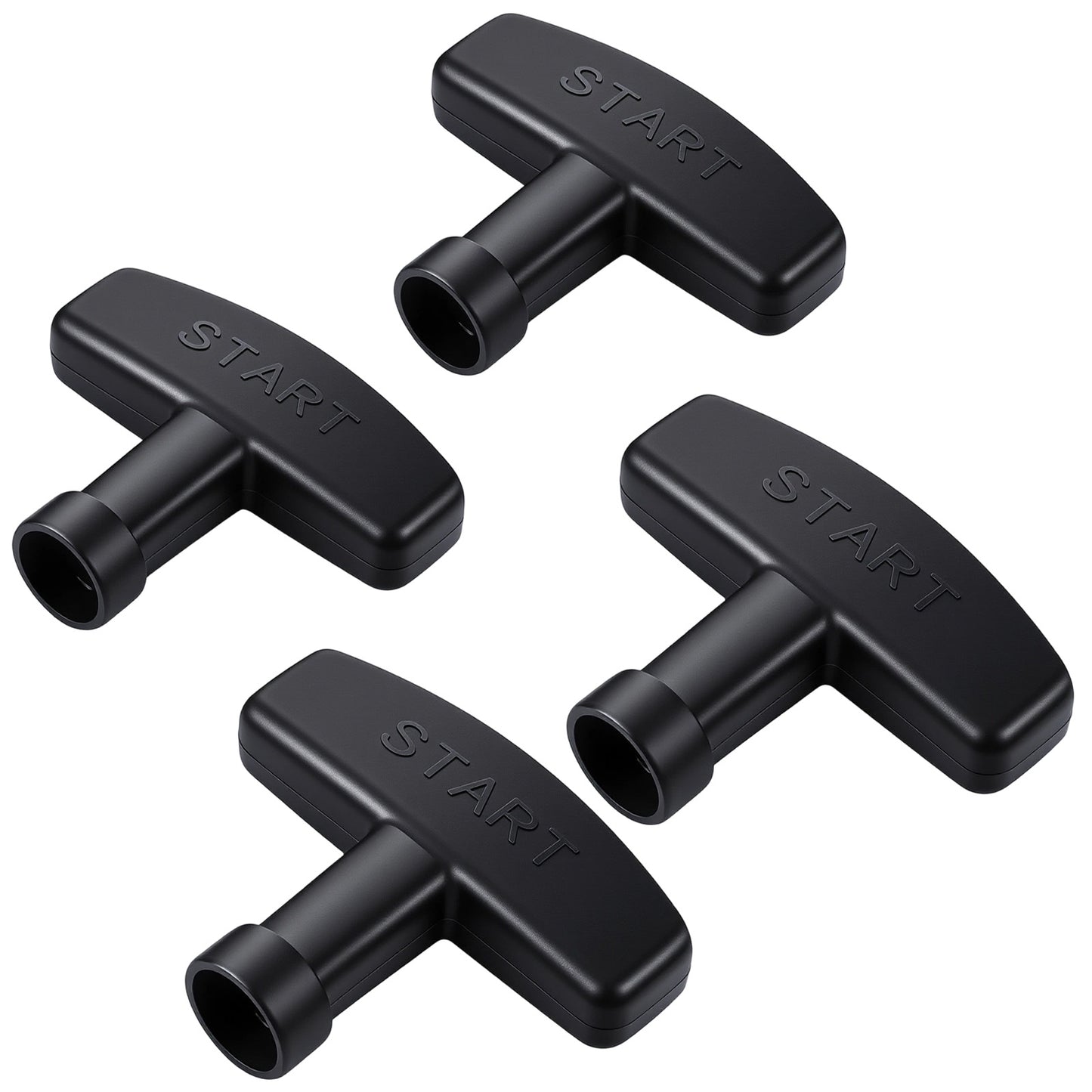 4 Pack Lawn Mower Pull Handle Gasoline Engine Starter Handle Grip Recoil Starter Pull Cord Handles Replacement for Generator Chainsaw Trimmer Edger Brush Cutter Engine Parts 2.76 x 2.13 Inches