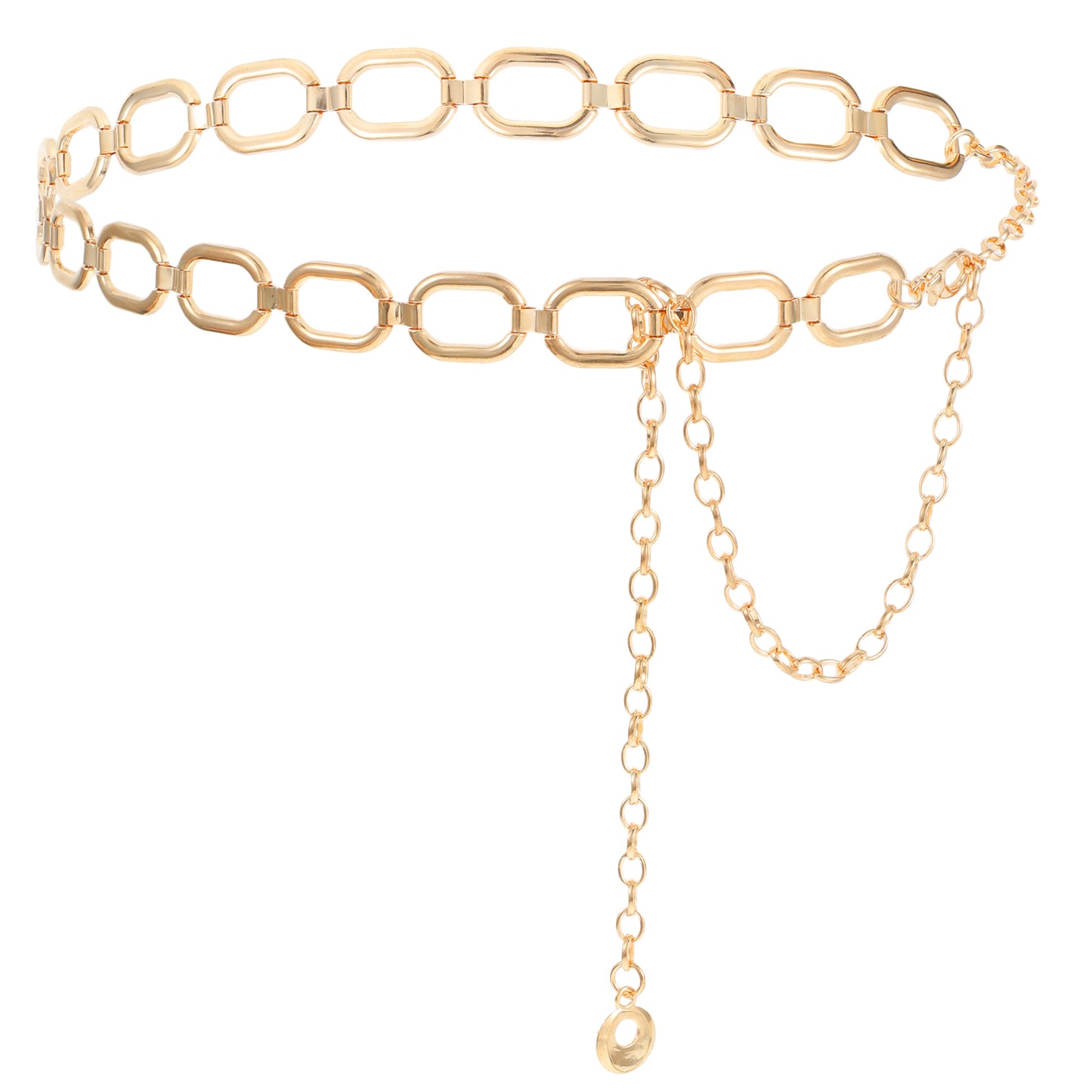 Gold Chain Belt for Women, Women's Chunky Thick Waist Chains Gold Plated Metal Belly Link Belts Chain for Ladies Dresses Jeans