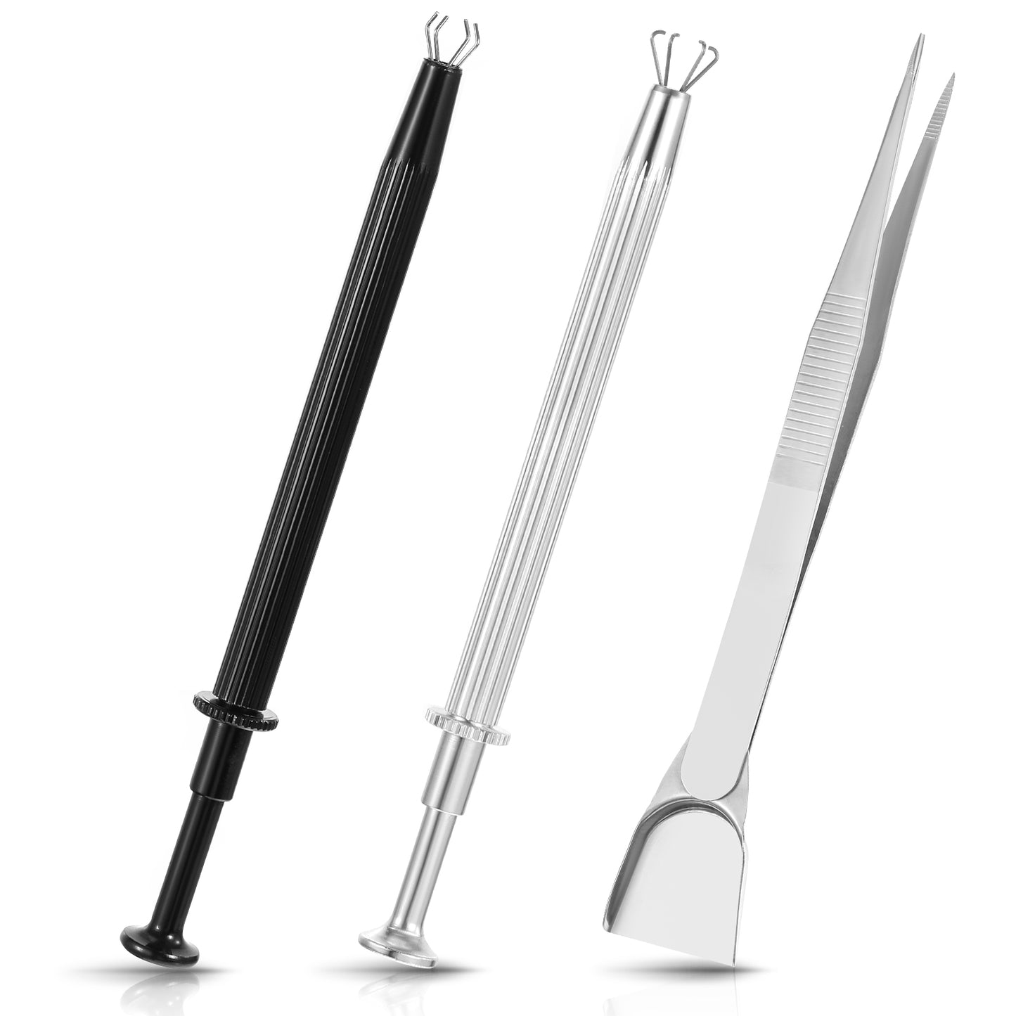 3 Pcs Grabber Tool Set Jewelry Tweezers Diamond Pick Up Sprinkle Pen Precision Stainless Steel Jewelry Locking Tweezers for Tiny Objects IC Chip Electronic Components