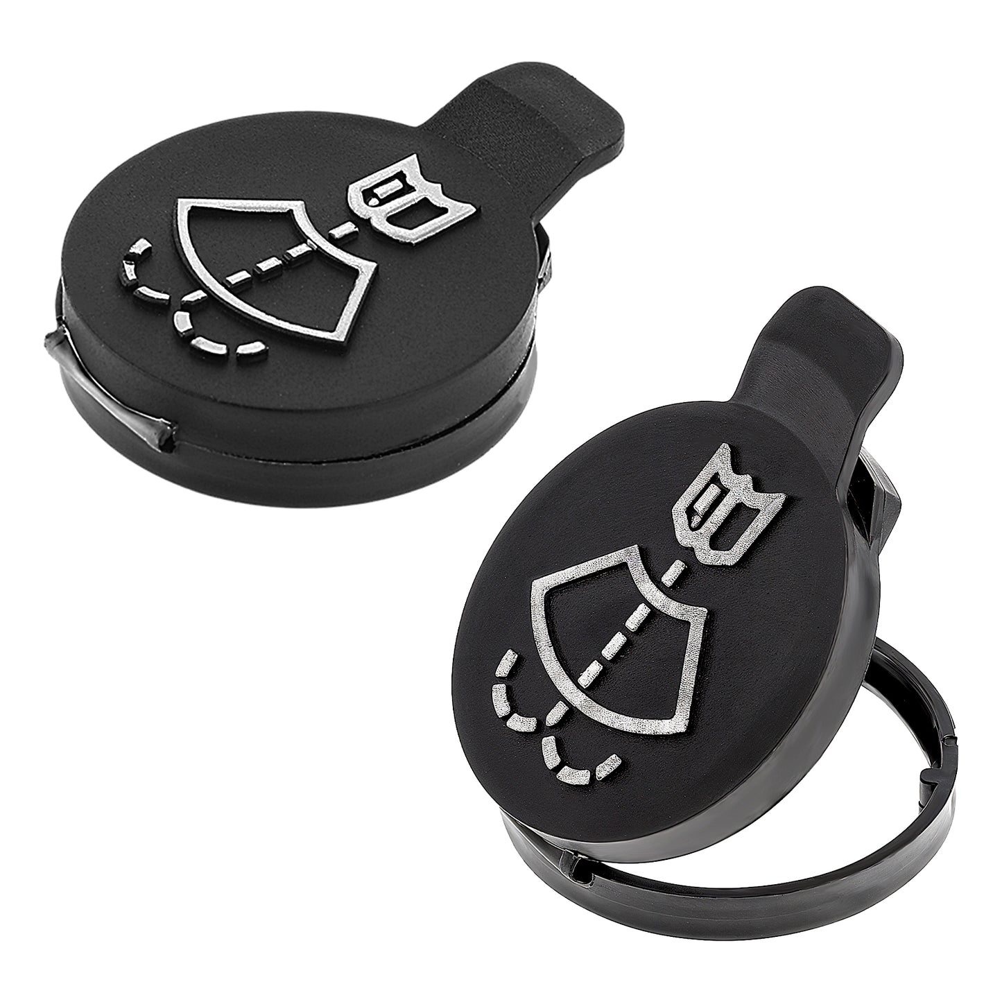 2PCS Washer Fluid Cap Black Windshield Wiper Reservoir Water Tank Bottle Caps, Automotive Windshield Washer Fluid Lid Cap Cover Accessories Replacement for Oem12767700/13227300