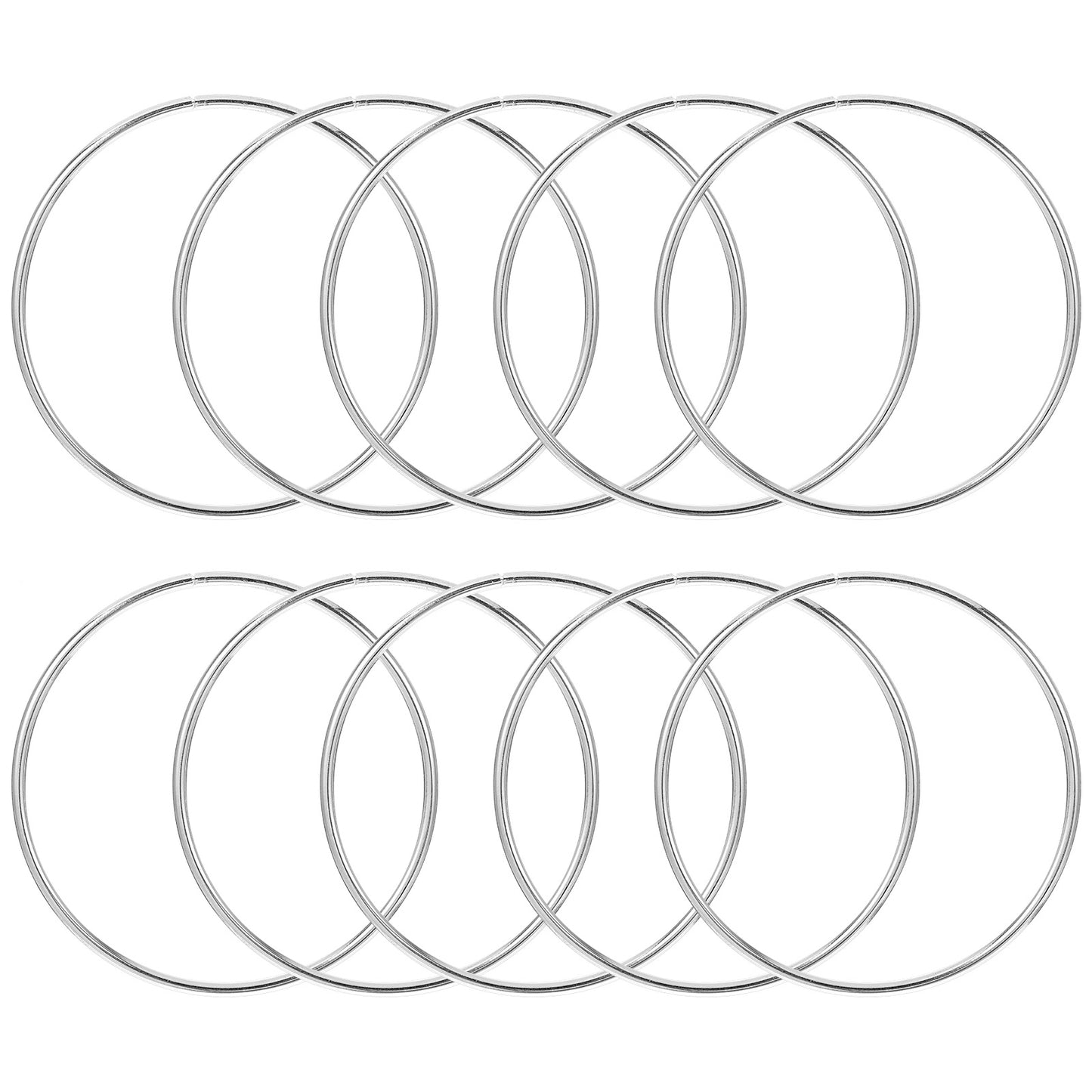 10 PCS Metal Rings for Craft Hoops Floral Macrame Hoops Rings for Making Wedding Wreath Decor, Dream Catcher and DIY Centerpiece Wall Hanging Craft (Silver, 200mm)