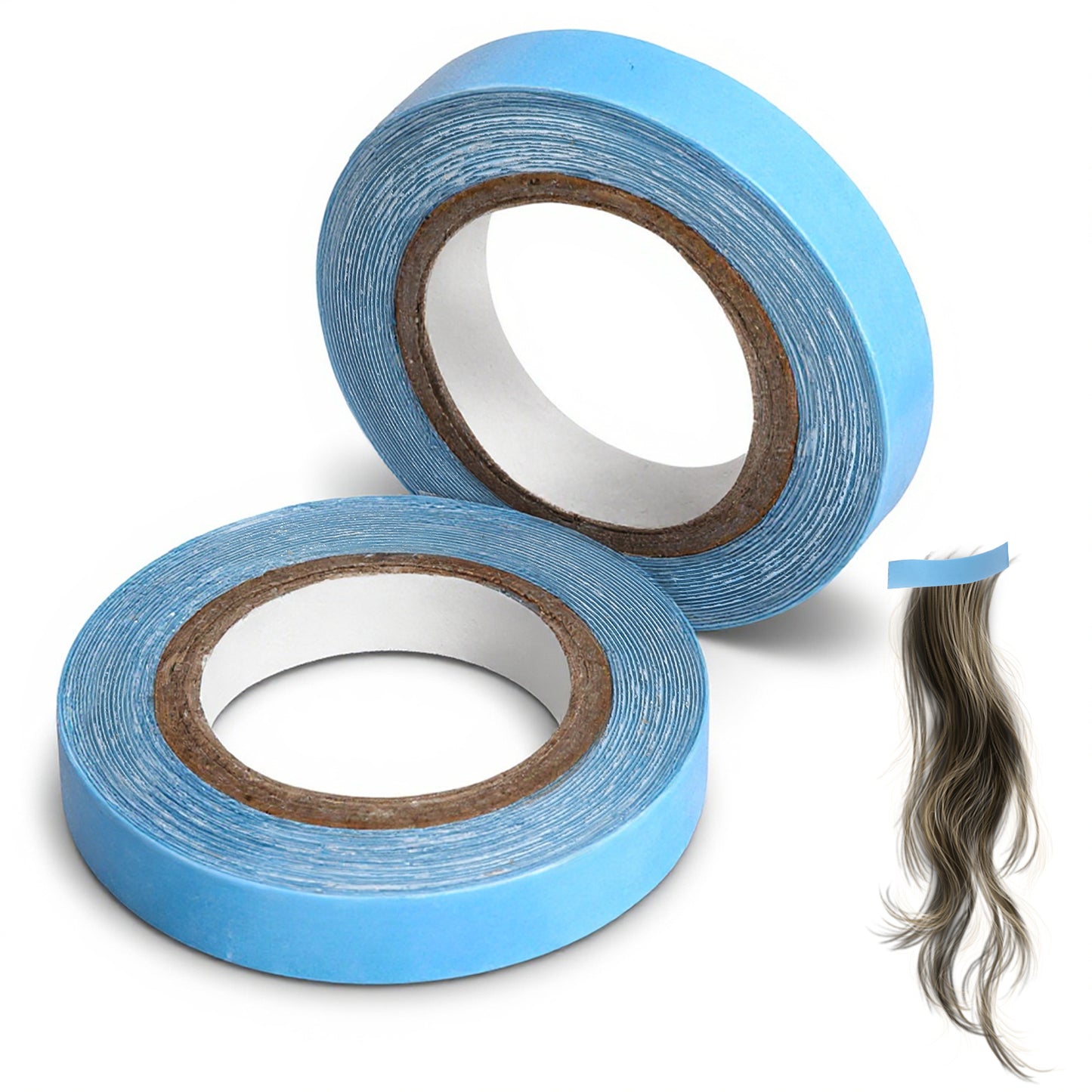 Teaaha 2 Pcs Hair Extension Tape, Wig Tape for Lace Wigs Double Sided Adhesive Tapes Strong Hold Double Sided Adhesive Tapes for Hair Extensions, Blue