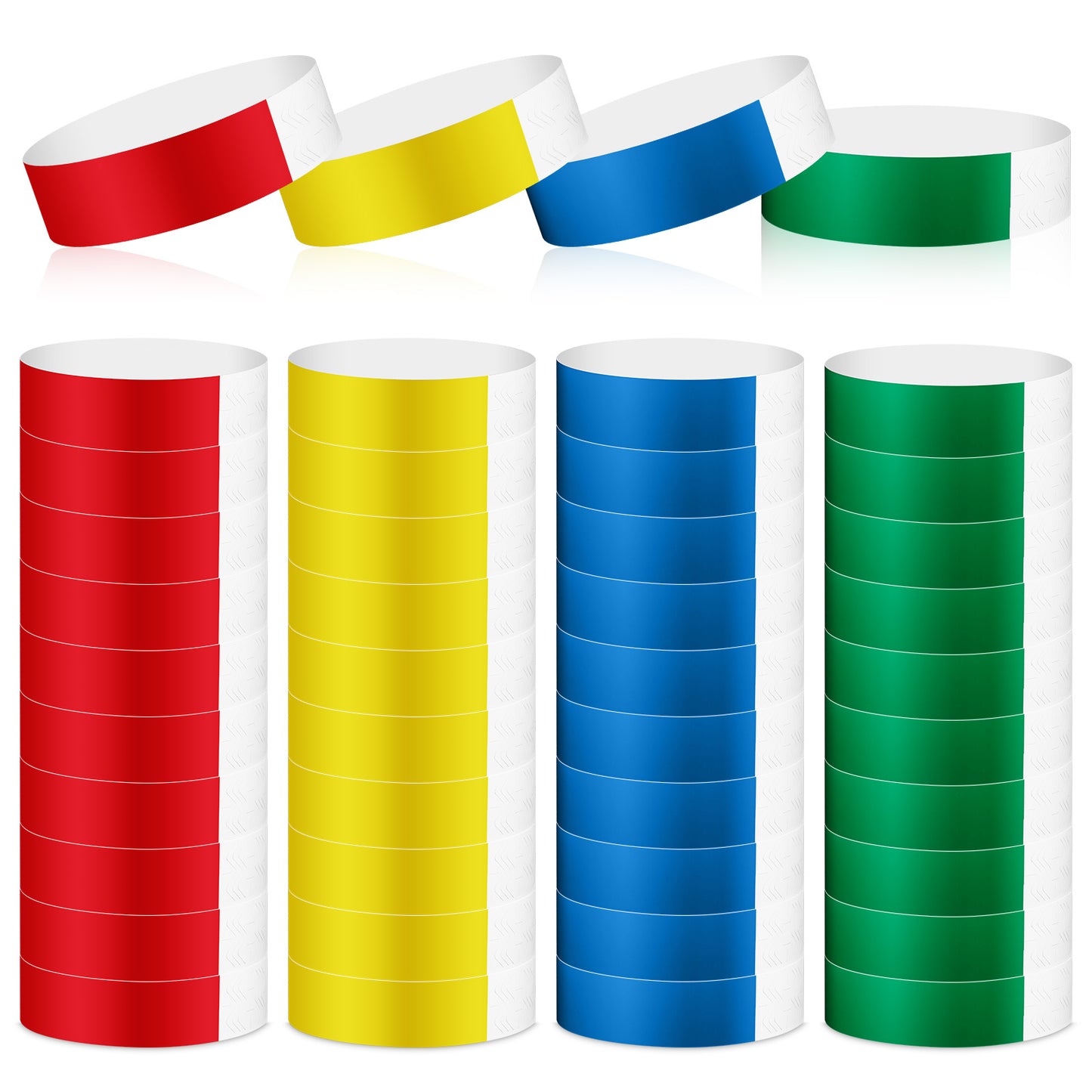 200Pcs Wristbands for Events - Paper Wristbands Neon Wrist Bands, Lightweight Concert Wristband, Waterproof Paper Arm Bands for Party, Concert, Festival Identification(Green, Red, Yellow, Blue)