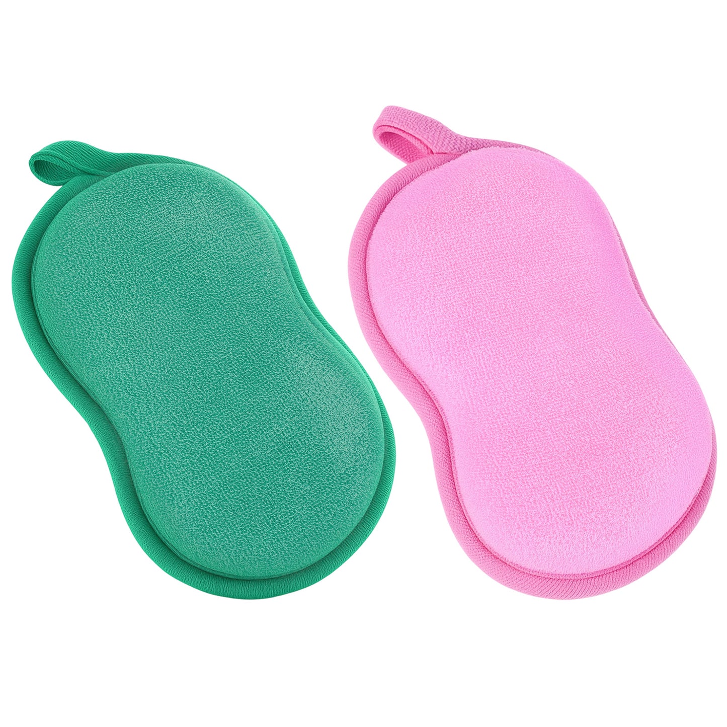 2 Pcs Bath Sponges,Ymapinc Soft Bathing Sponge for Body Shower, Large Wash Sponges for Men & Women Sponge for Adults(Green and Pink)