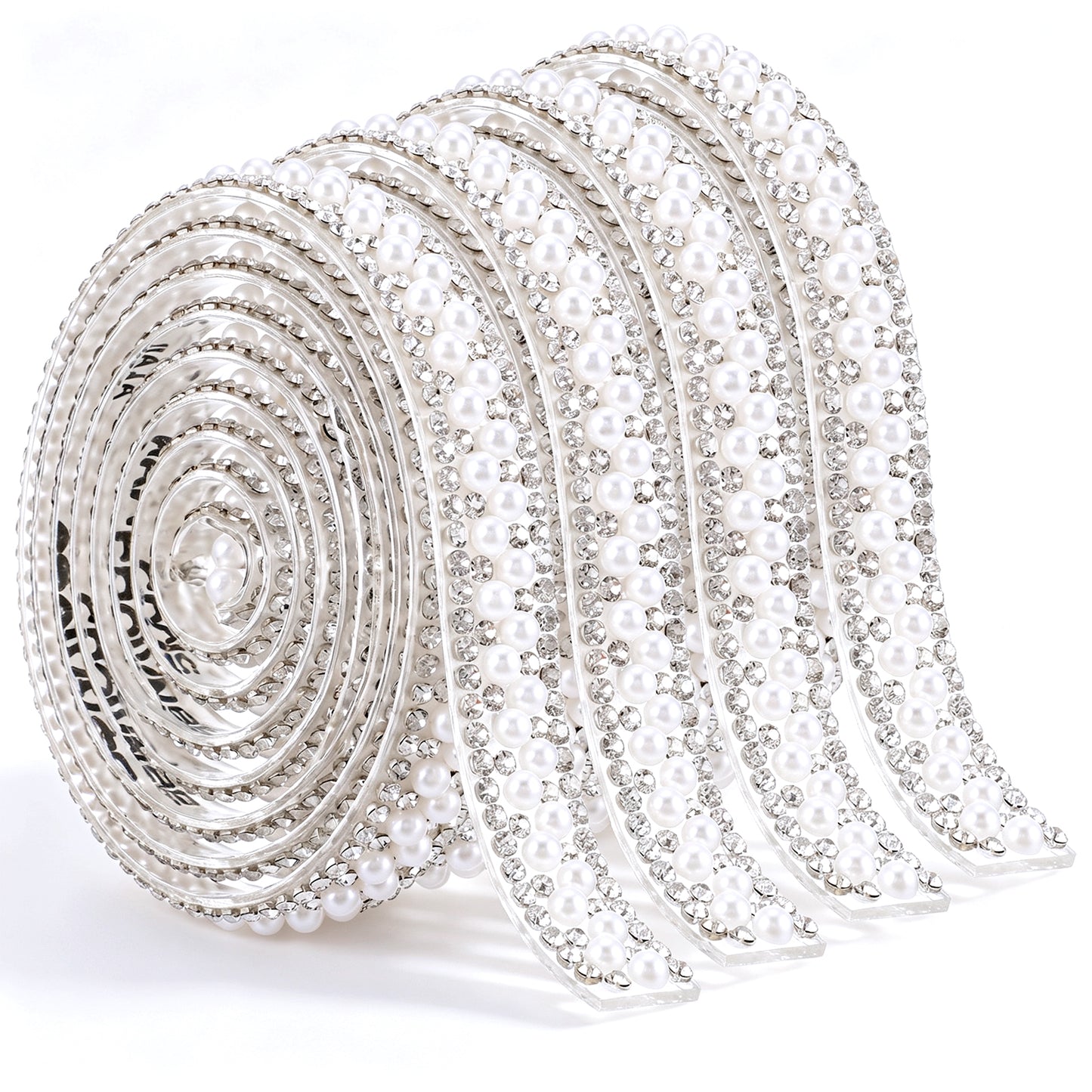 4 Rolls Self Adhesive Pearl Rhinestone Strips