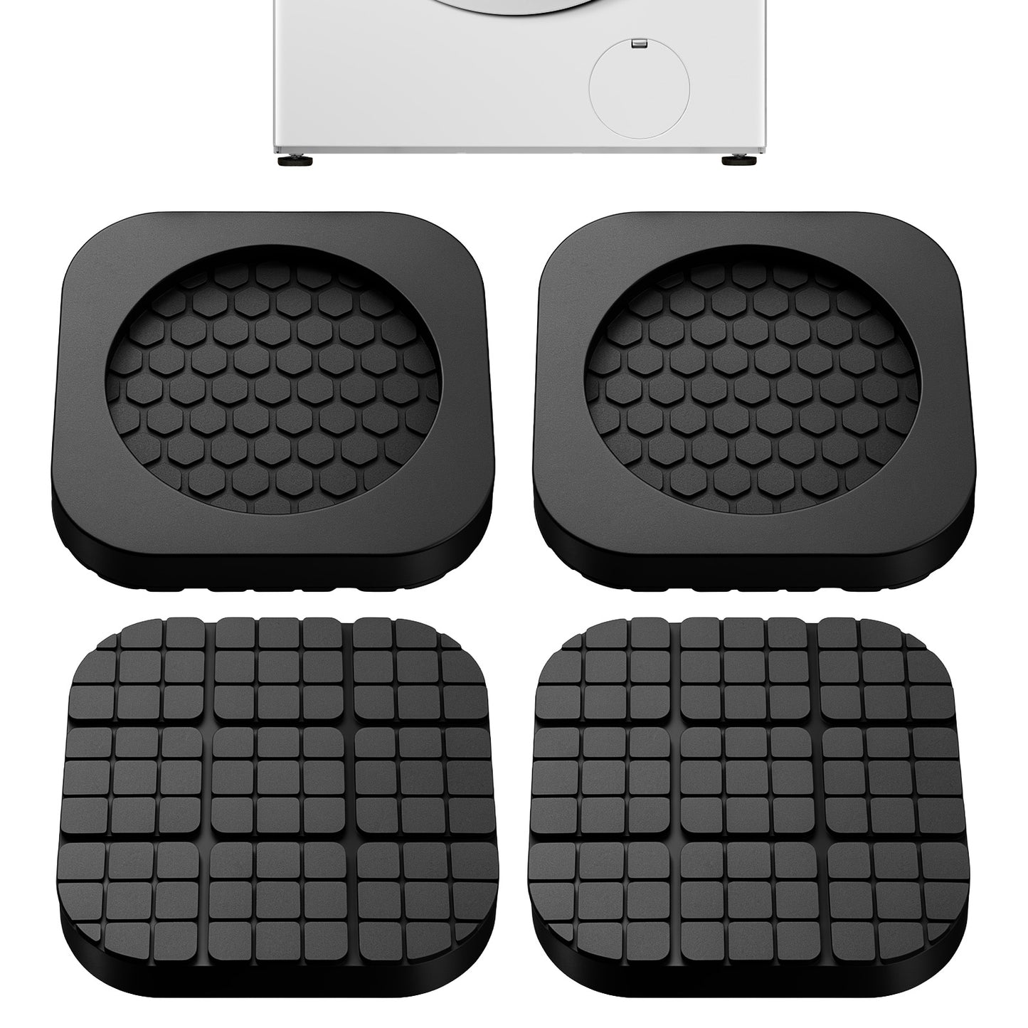 4 Pcs Anti Vibration Pad for Washing Machine, Washer And Dryer Pedestals, Rubber Shock Absorbing Feet for Noise Cancelling and Floor Protection