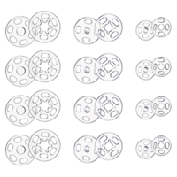 Ymapinc 100Pcs Clear Plastic Snaps for Sewing, Round Sew on Snap Buttons for Clothing Shirt Pant DIY Crafts Fasteners(40 Sets 7mm, 30 Sets 10mm, 30 Sets 15mm)