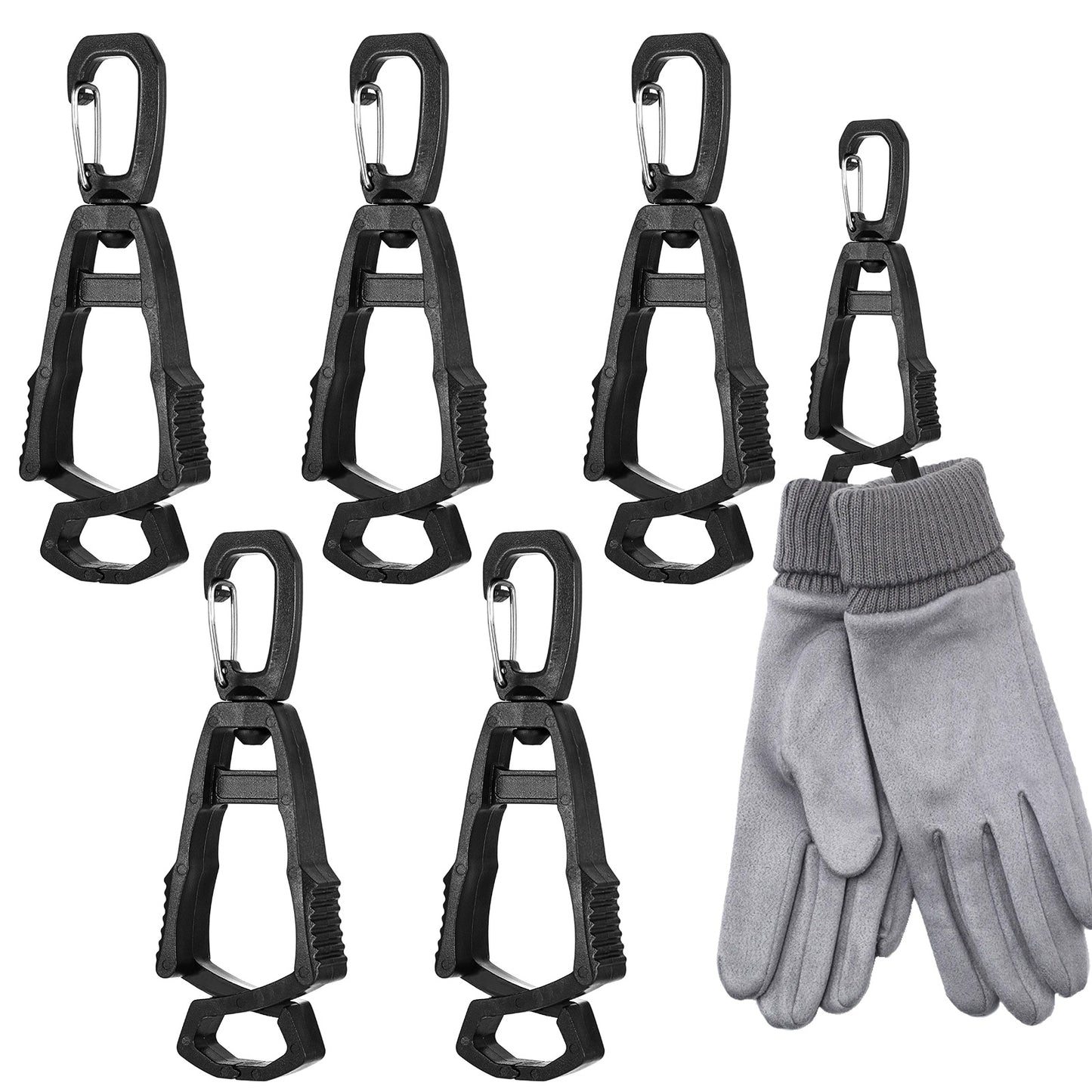 Mabor Glove Clips for Work Glove Holders, Gloves Holder Clips, 5Pcs Work Gloves Holder for Duty Belt, Belt Clip for Construction Worker Mitten Grabber, Black