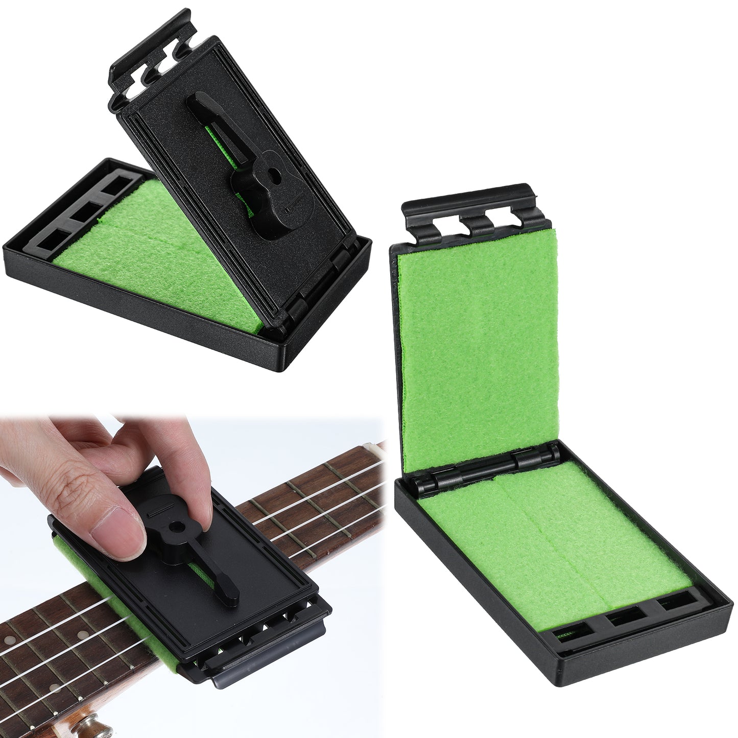 Nogeqi 2PCS Guitar String Cleaner Fretboard Cleaner Maintenance Kit, 360° Microfiber Guitar Cleaning Kit Tool for Violin/Acoustic/Electric/Bass/Ukulele Guitars and Other Stringed Instrument