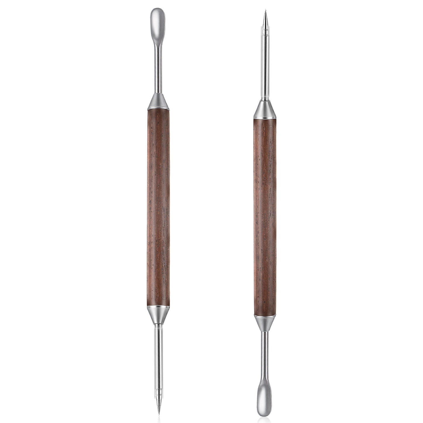 Latte Art Pen Set, 2-Pack Latte Art Pen Cinnamon Pens for Coffee, Stainless Steel Wooden Coffee Bar Accessories, Coffees Station Accessories for Barista Make Creative Designs Decors