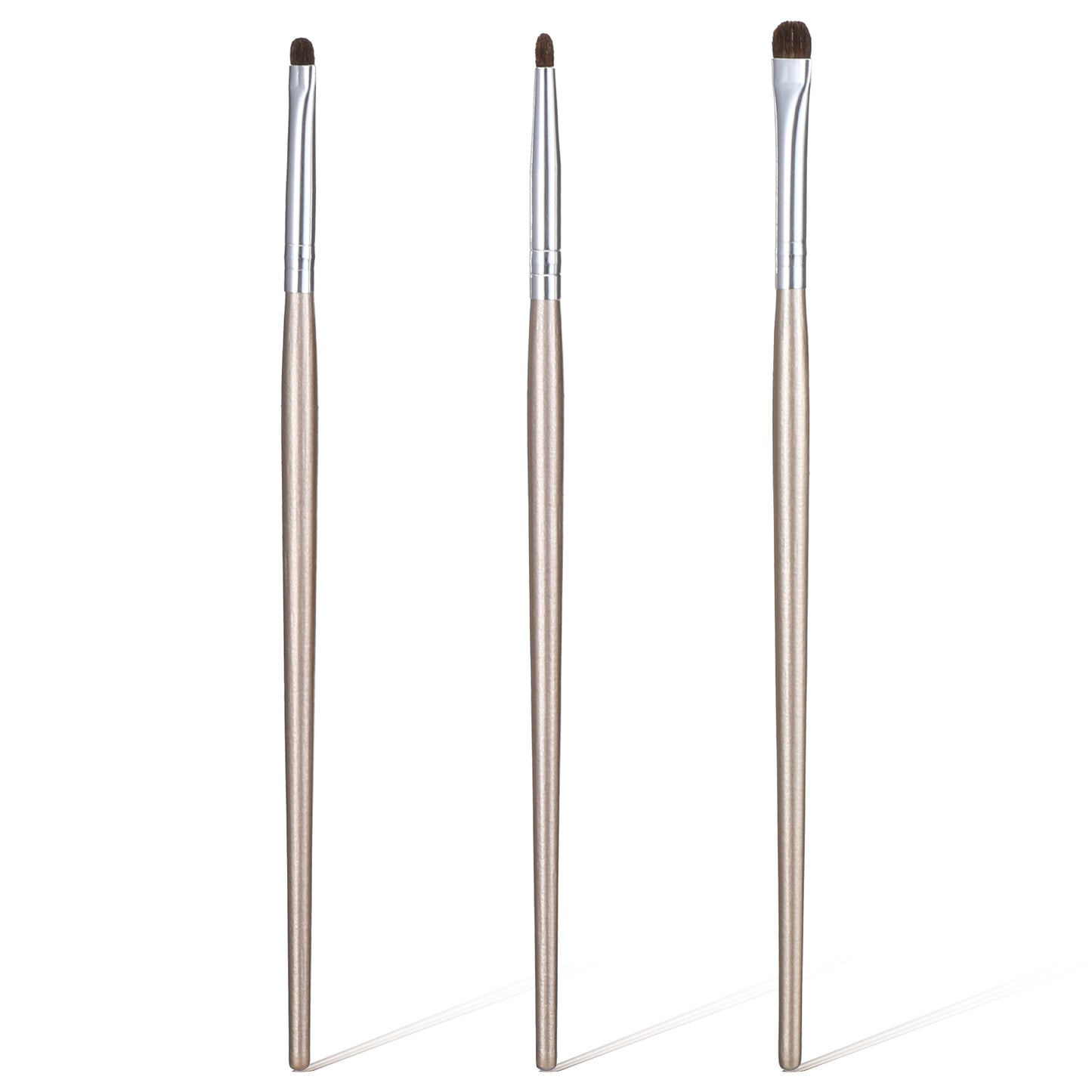 3 Pcs Flat Eyeliner Brush Mini Smudge Brush for Eyeliner Eyeshadow Brushes Eyeliners Brushes Fit Powder Gel Cream Liquid Concealer Blending Corner Highlighter Women Festival Gifts Light Gold