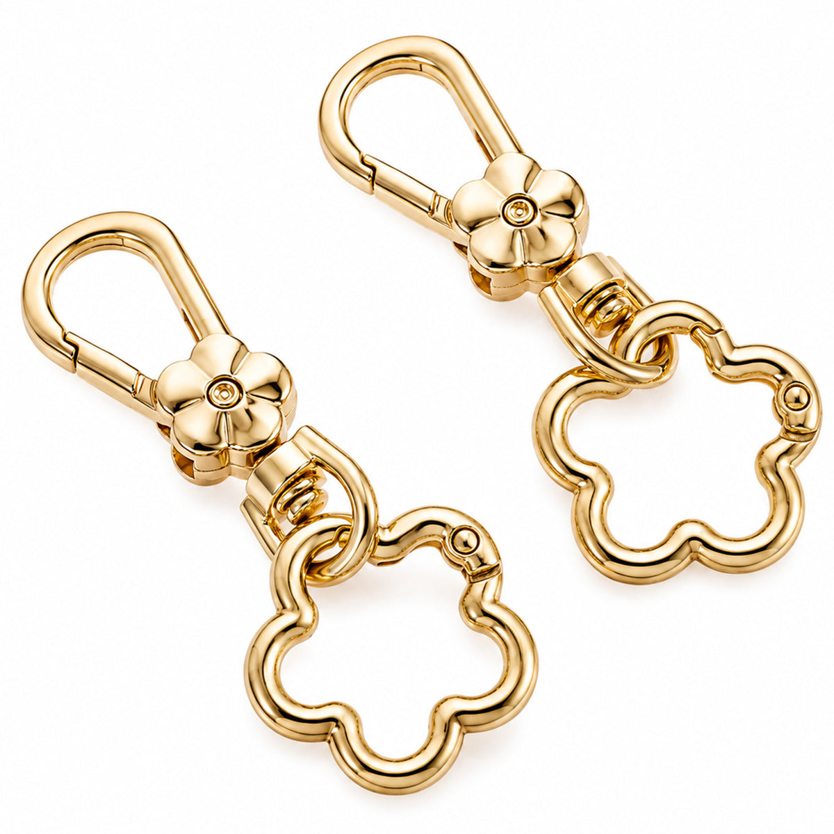 Quvvarly Key Holder for Purse 2 Pcs Flower Swivel Clasp Zinc Alloy