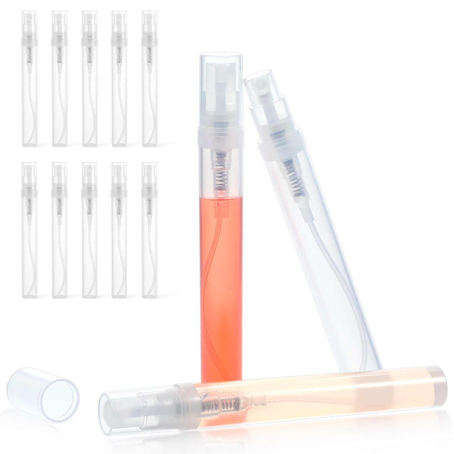 Bremorou 20 Pack 5ml Mini Spray Bottles Portable Perfume Travel Refillable Bottle Clear 5 Ml Plastic Small Spray Mini Refillable Bottle For Sample Perfume Bottles