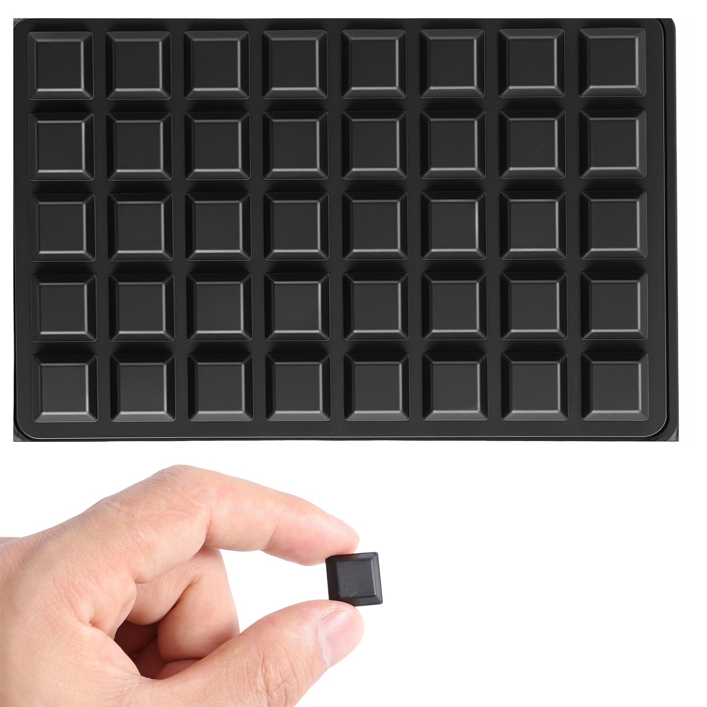 40PCS Clear Rubber Feet for Furniture, 1.27 cm Large Square Stick on Rubber Bumpers Self Adhesive, Rubbers Bumpers Pads for Electronics Audio Amplifier Speaker Cabinet Floor Protector (Black)