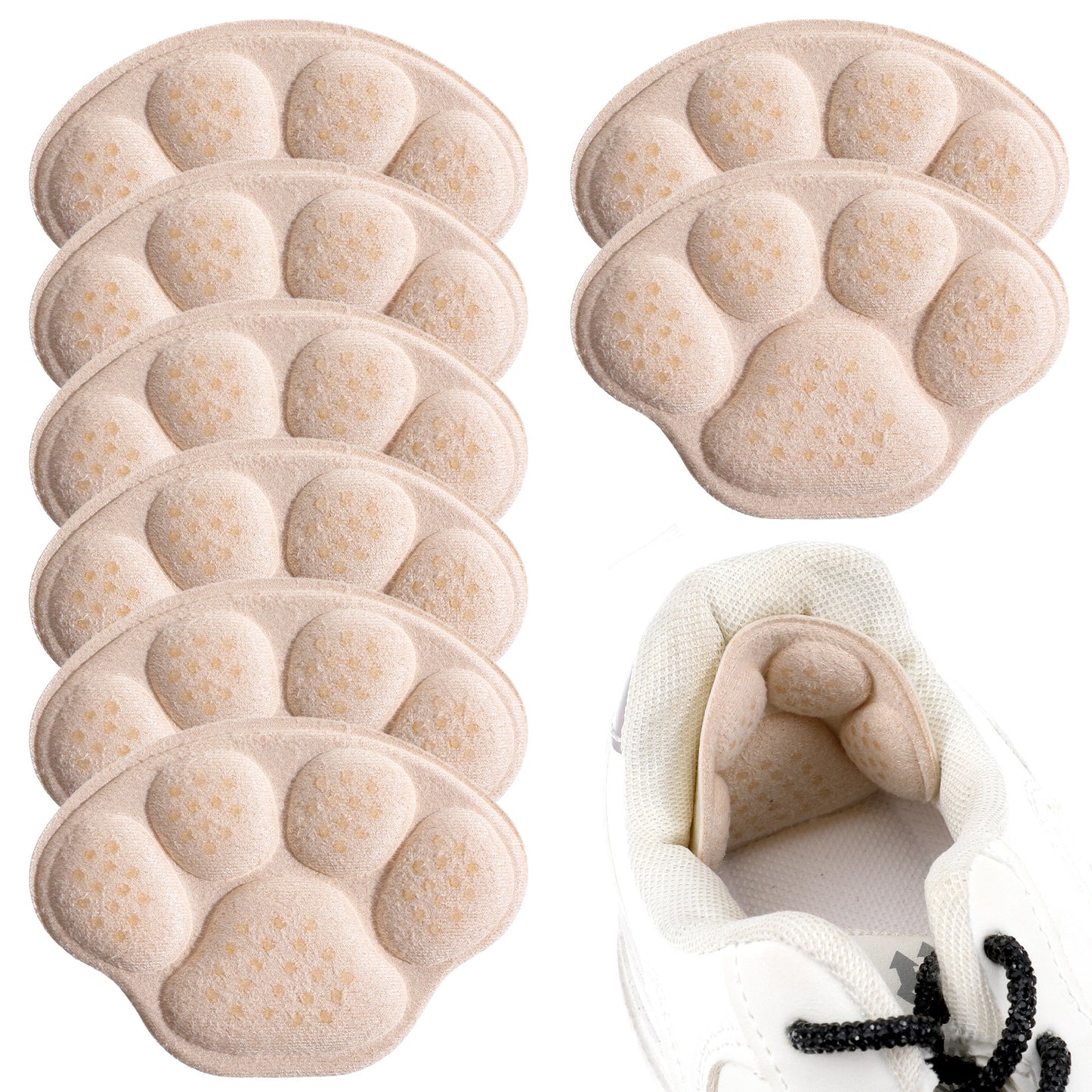 Shimmeroo 4 Pairs Heel Grips for Shoes Too Big,Cushioned Heel Cushion Pads for Loose Shoes,Heels Inserts to Make Shoe Fit Tighter