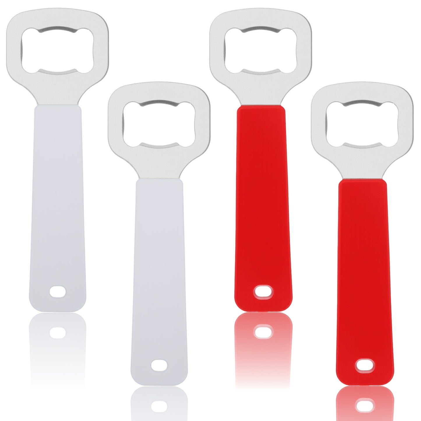 Tyqour 4PCS Beer Opener 4.84 inch Portable Stainless Steel Bottle Opener Bartender, Small Personalized Bottle Cap Opener Bulk for Kitchen, Bar and Restaurant Wedding Party Tools