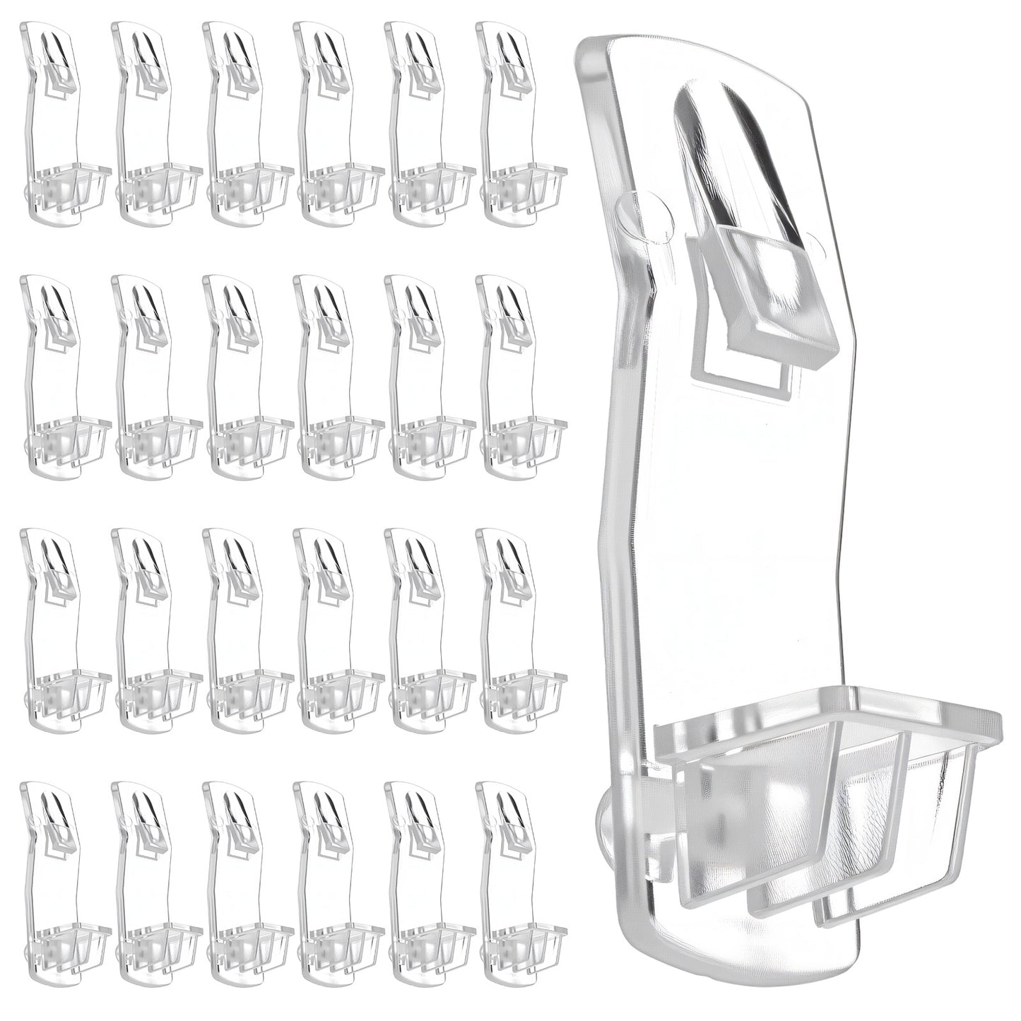 24PCS Shelf Support Pegs 6.9mm Self-Locking Shelves Pins, Clear Plastic Bookshelf Pegs Bracket Clips, Shelf Holders Peg for for Kitchen Cabinet Furniture Book Shelves, 4/5" Thick