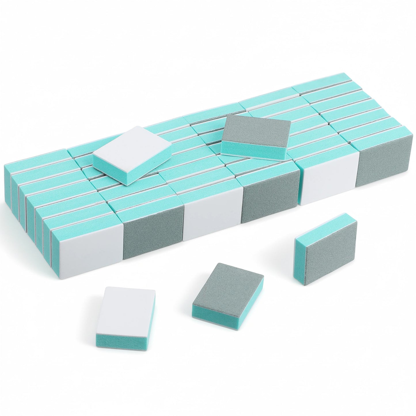 50PCS Mini Nail Buffer Block Nail File Double Sided Buffing Block Disposable Professional Manicure Prep Buffers for Acrylic Natural Nails, Travel Size (Green)