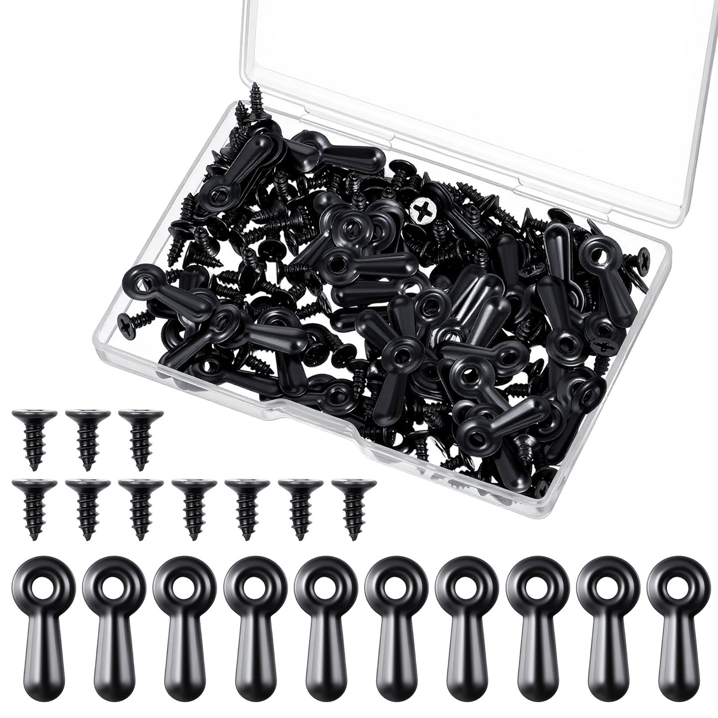 200Pcs Picture Frame Backing Clips, Metal Picture Frames Turn Button Fasteners with 200 Pieces Screws, Picture Frame Hardware Backing Clips for Secure Photo, Poster, and Artwork Display for Hanging