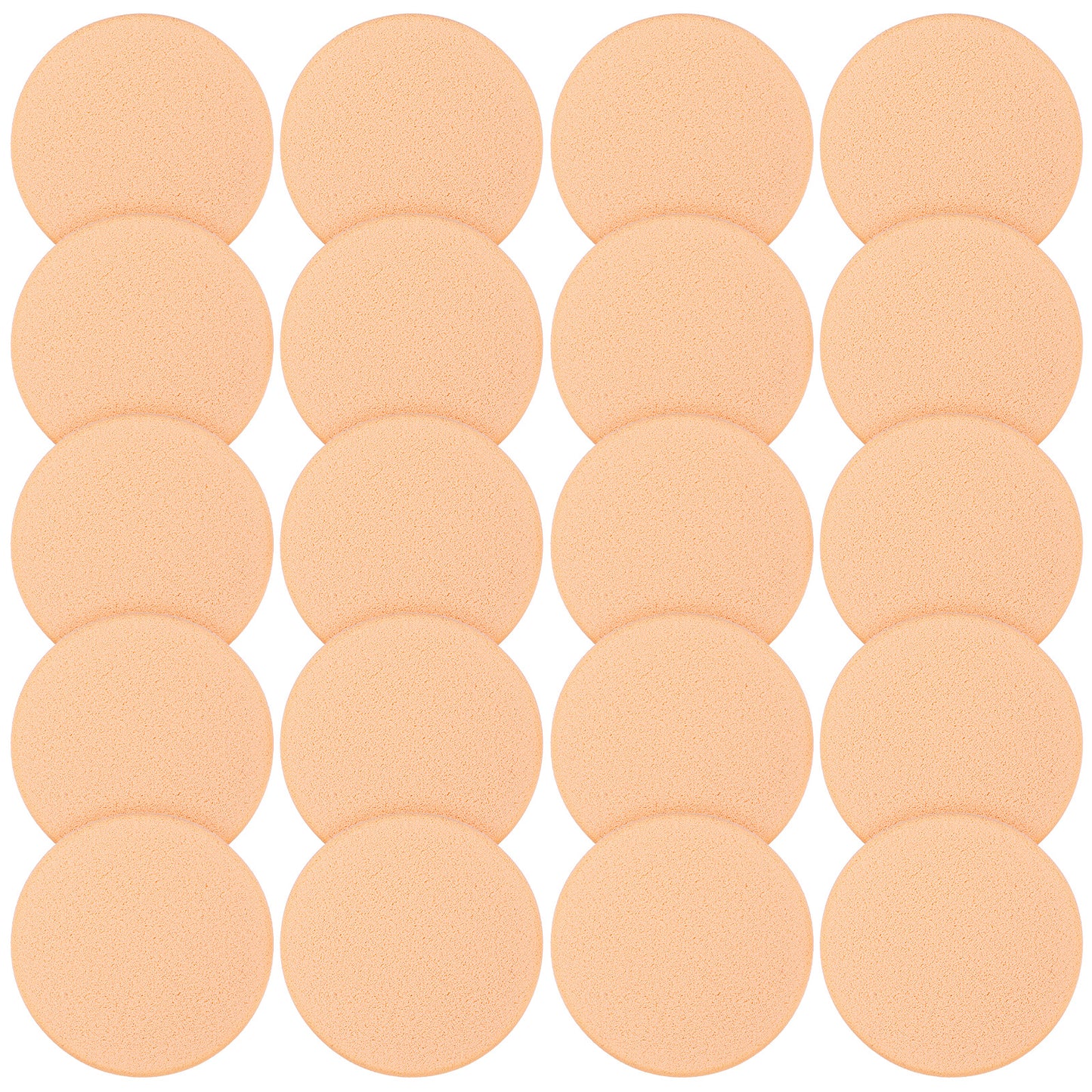 20 Pcs Nude Round Makeup Sponge Cosmetic Sponge Make up Pads Makeup Sponges for Blending Beauty Make up Foundation Powder Blender for Liquid Foundation Cream Concealer, Wet and Dry Dual Use
