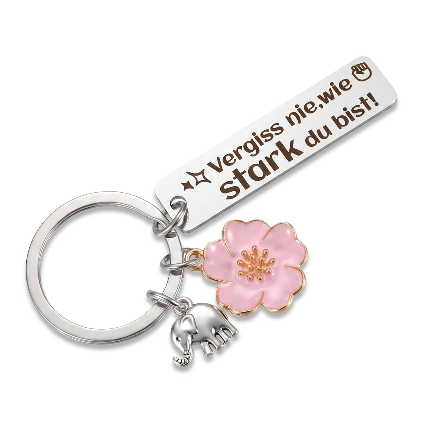 Tyqour Elephant Keyring Elephant Gifts for Women Motivational Inspirational Gifts Best Friend Birthday Gift for Women Friendship Coworkers Cheer up Encouraging Encouragement