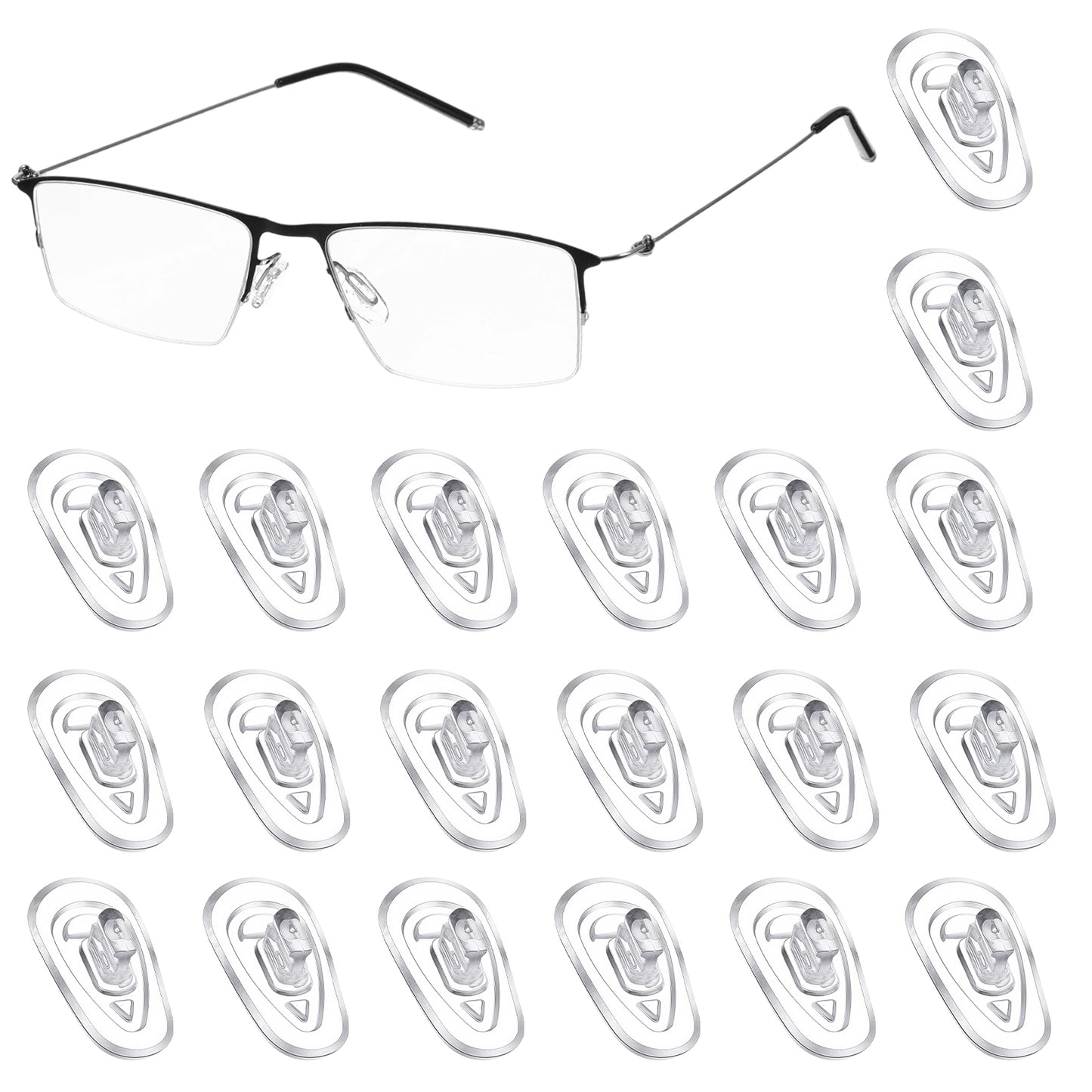 10 Pairs Silicone Eyeglass Nose Pads, Non Slip Nose Pads for Glasses, Sunglasses Screw-in 14mm