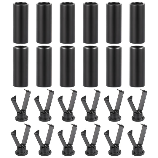 Ymapinc 12Pcs Metal Shoe lace Ends Tips, Shoelace Belt Cords Hat Cords Jackets Replacement, Cylindrical Design(Black, Copper-Zinc Alloy)
