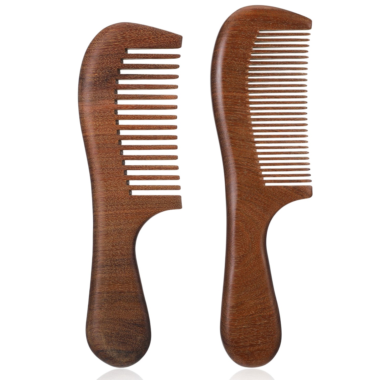 RAHHLIZS 2pcs Sandalwood Comb Set for Women Anti-Static Natural Wooden Hair Comb Wide And Fine Tooth Wood Scalp Detox Combs for Detangling