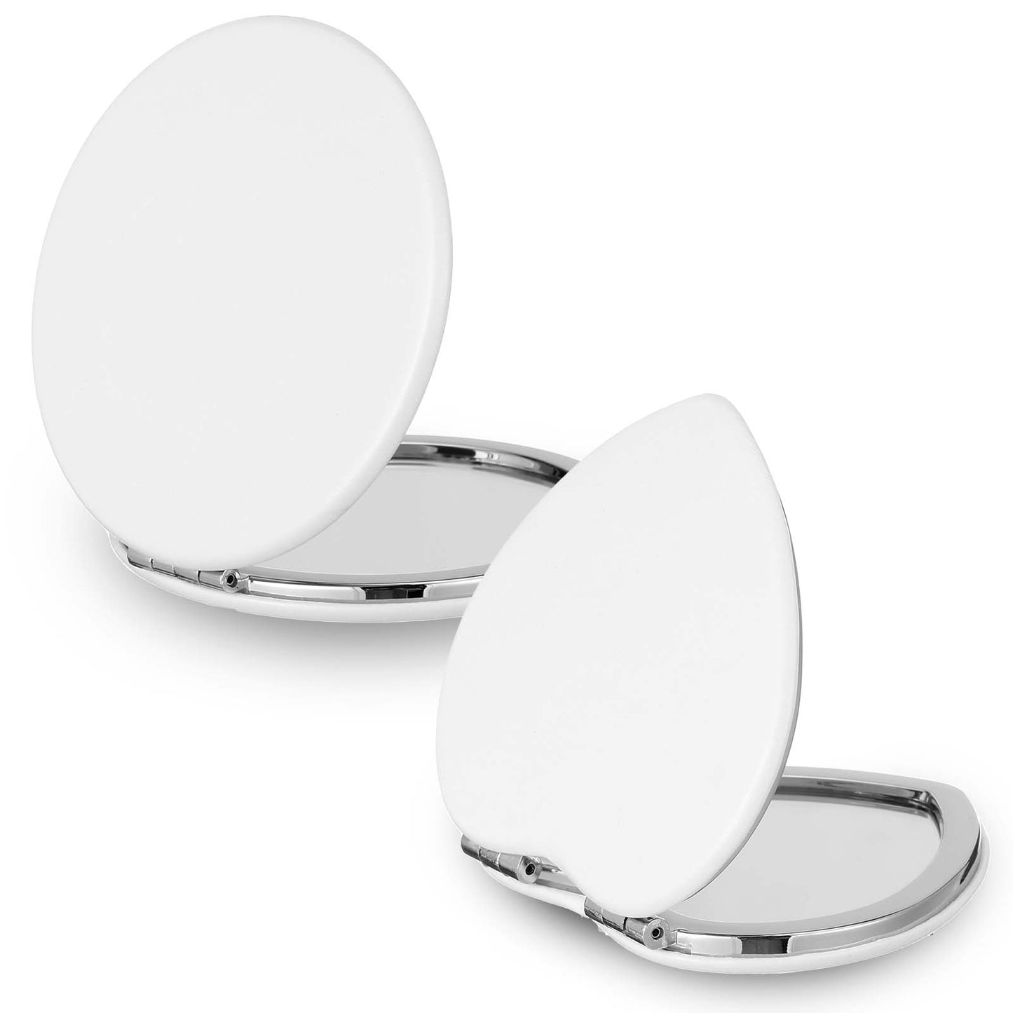 Ymapinc 2 Pack 1X/3X Compact Mirror, Mini Small Makeup Hand Mirror for Purse and Trave Women, Small Purse Pocket for Women (White, 2.9")