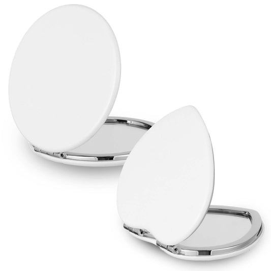 Ymapinc 2 Pack 1X/3X Compact Mirror, Mini Small Makeup Hand Mirror for Purse and Trave Women, Small Purse Pocket for Women (White, 2.9")