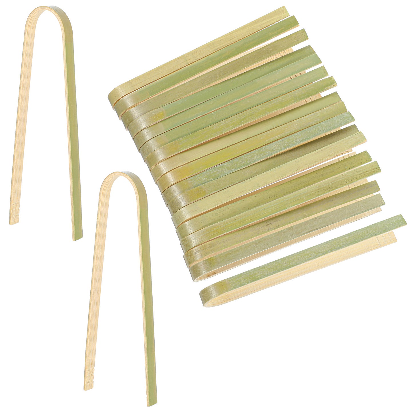 Nogeqi 16PCS Mini Bamboo Tongs, 6.3 Inch Toaster Tongs for Cooking