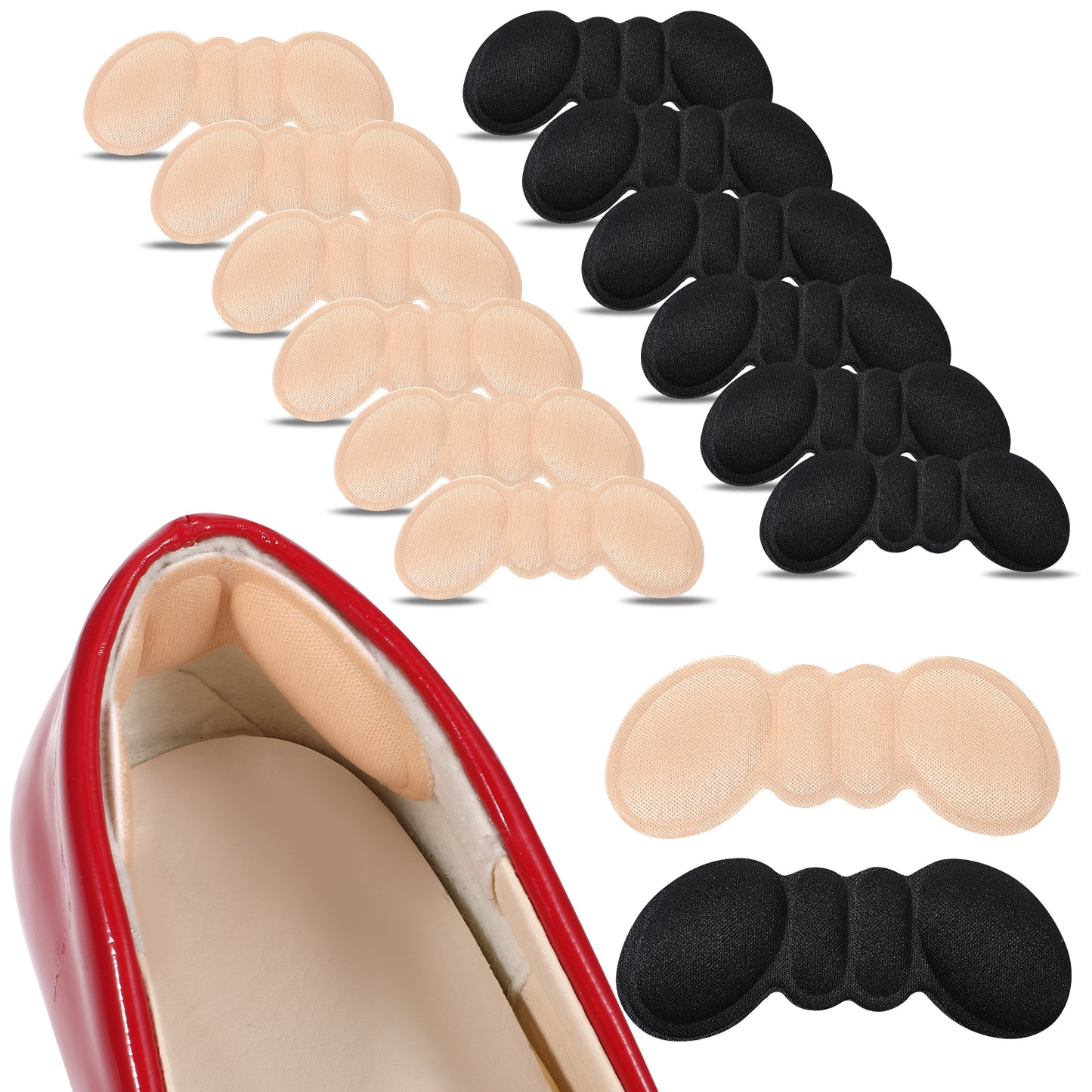 Tyqour 6 Pairs Shoe Heel Pad, Heel Cushions for Shoes Too Big Anti-Slip Heel Grips, Heel Pads for Shoes Women, Heel Inserts Shoe Filler for Too Big Shoes Women Make Shoes Fit Tighter