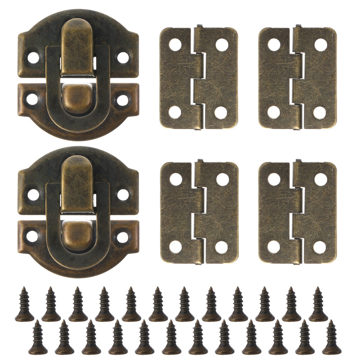 Ymapinc 2 Packs Antique Bronze Small Hinges for Wooden Box, Retro Jewelry Box Hinges, Mini Hinges for Crafts with Matching Screws for DIY Projects, Jewelry Box, Small Cabinet