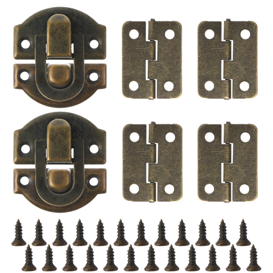Ymapinc 2 Packs Antique Bronze Small Hinges for Wooden Box, Retro Jewelry Box Hinges, Mini Hinges for Crafts with Matching Screws for DIY Projects, Jewelry Box, Small Cabinet