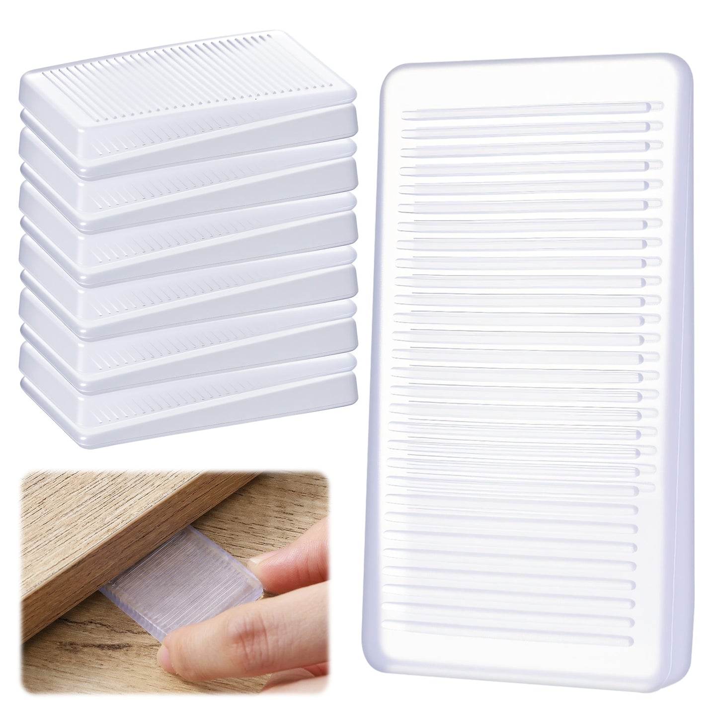12pcs Clear Furniture Shims for Levelling 0.6cm Plastic Furniture Levellers Wedges PVC Table Wedge Toilet Shims for Leveling Uneven Floors