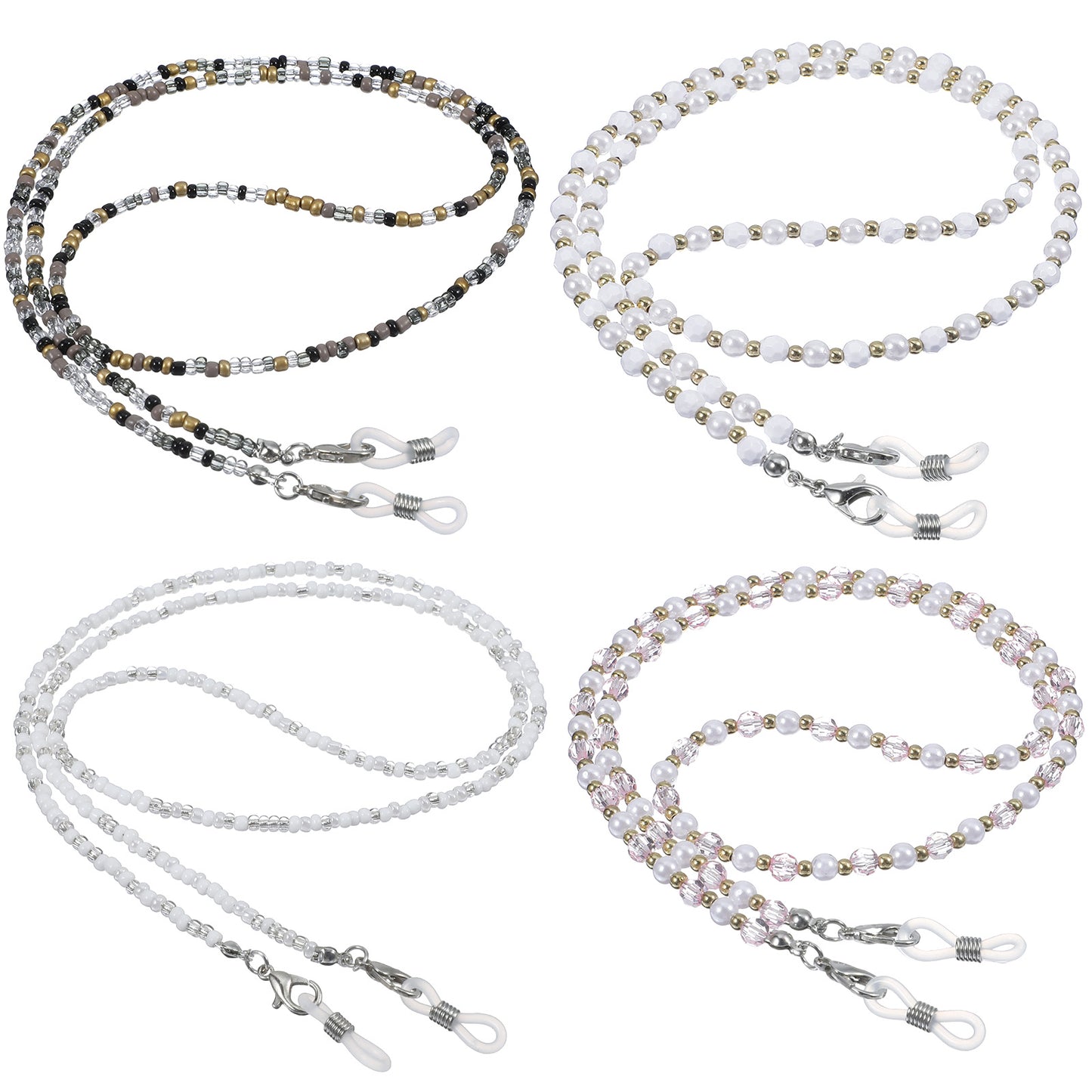 Ouligay 4 Pcs Glasses Chain for Women Beaded Lanyard Eyeglass Chains Eye Glass Chains, Stylish Eyeglass Strap