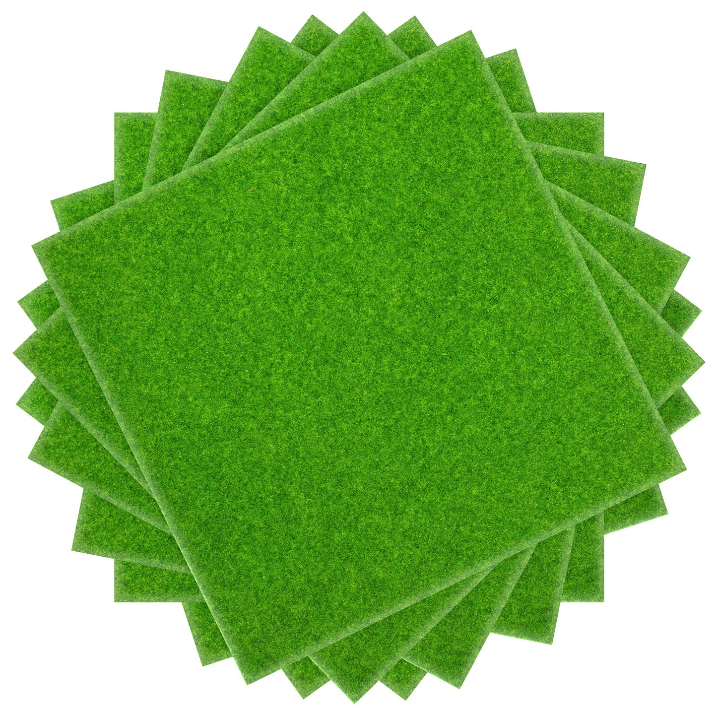 Ouligay 8 PCS 15x15cm Fake Grass Decor for Crafts Artificial Grass Squares Green Fairy Garden Grasses Faux Turf Squares Mats for Miniature Ornament Dollhouse DIY Crafts Decor and Diorama Supplies