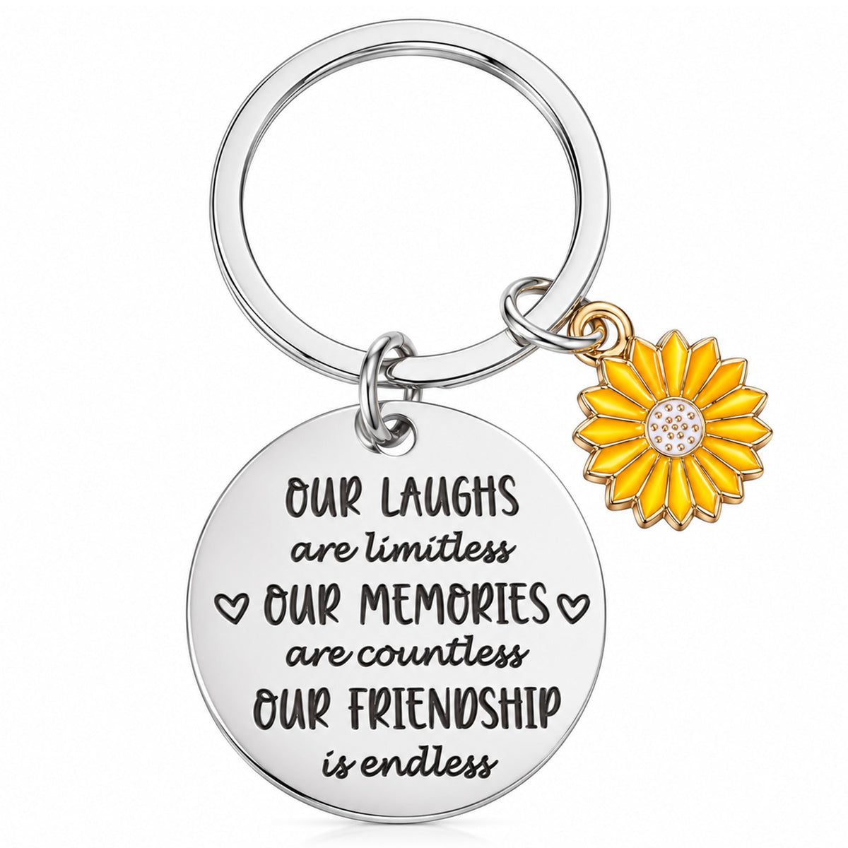 Tyqour Best Friend Keychain, Stainless Steel Engraved Friendship Keychain
