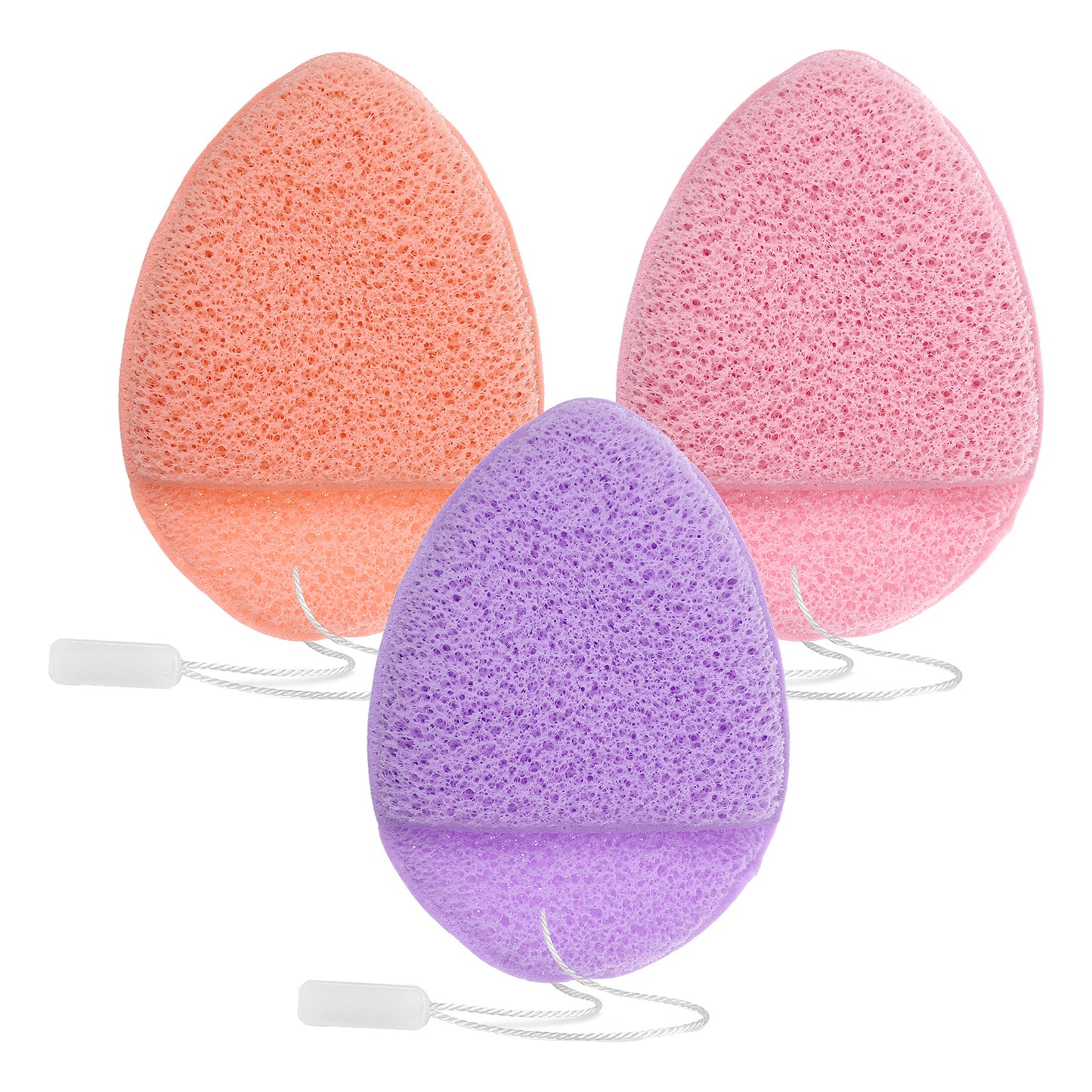 9PCS Drop Shape Exfoliating Face Scrubber Sponge Daily Cleansing Facial Sponges Exfoliator, Glove Bath Makeup Blackhead Remover Tools Reusable Face Scrub Pads for Women