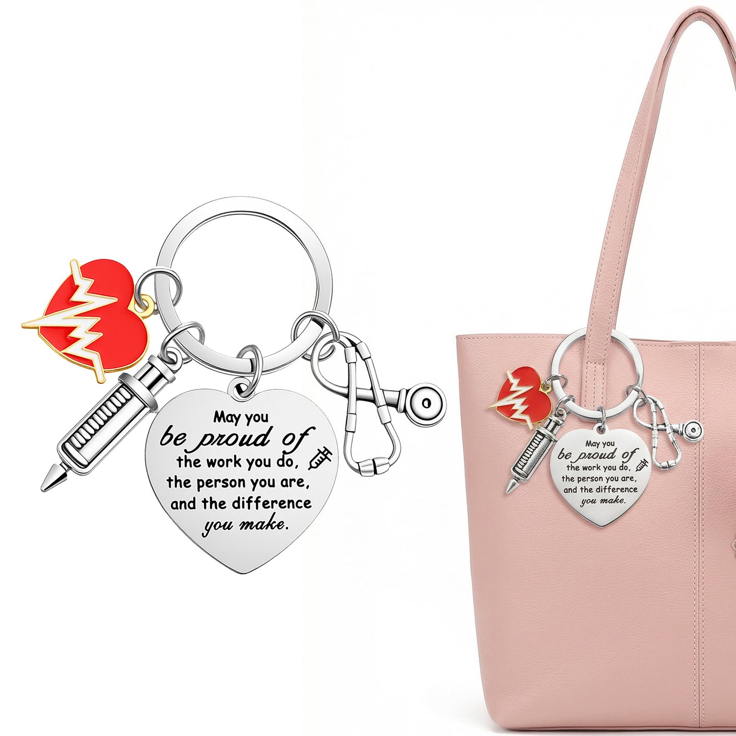 Ouligay Nurse Gifts for Women Keyring, Nursing Gift for School Nurses Student Graduation Future Medical Practitioner Registered Nurse Appreciation Female Nurses Day Week Gifts Accessories