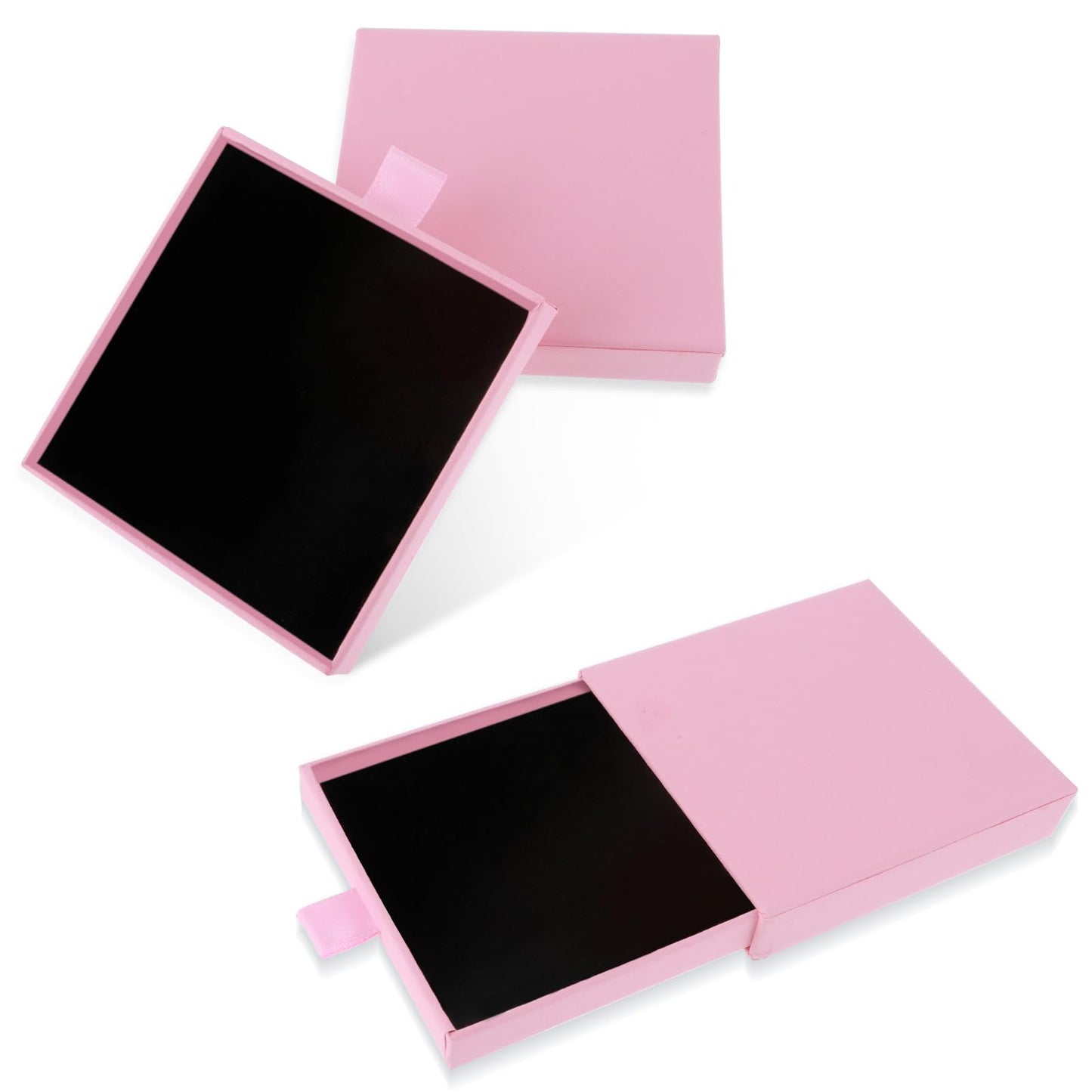 2 Pack Jewelry Gift Box Bracelet Gift Boxes Cardboard Jewelry Boxes Square Necklace Earring Bracelet Gift Box Kraft Organizer Storage Box For Bracelets Necklaces Earrings Ring Jewelry Gift (Pink)