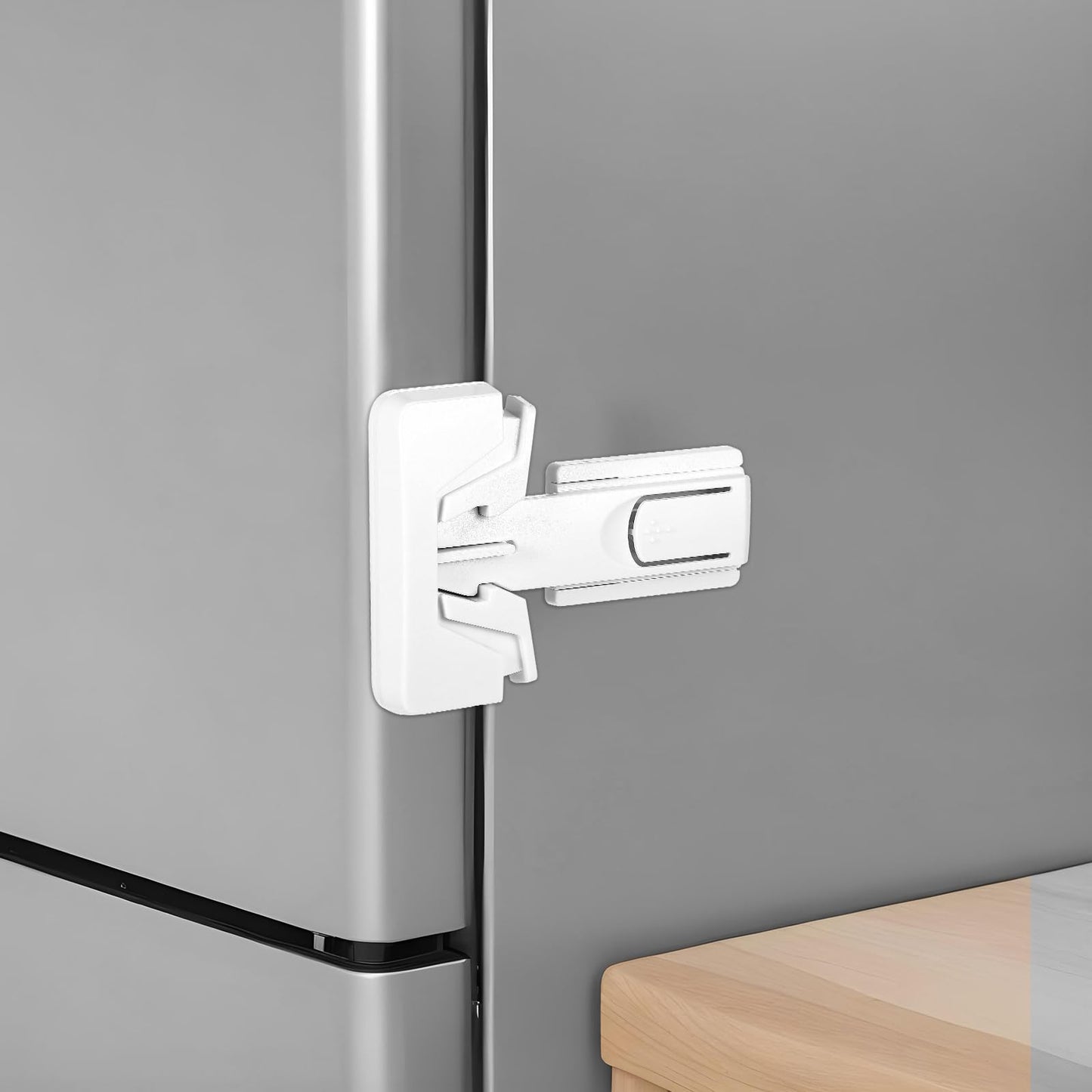 2 Pcs Refrigerator Fridge Freezer Door Lock for Kids White Child Proof Refrigerator Lock to Keep Door Closed for Toddlers Baby Kid PetsNo Drill Installatio 3.35 × 2.76 × 0.87 Inches ABS Plastic