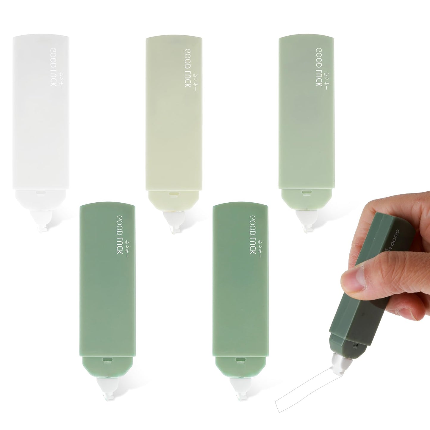 Ouligay 6Pcs Correction Tape Portable Correction Tape Roller 6m x 5mm Small White Out Tapes Cute Aesthetic Stationary Supplies for Students Office Workers Home School(Green)