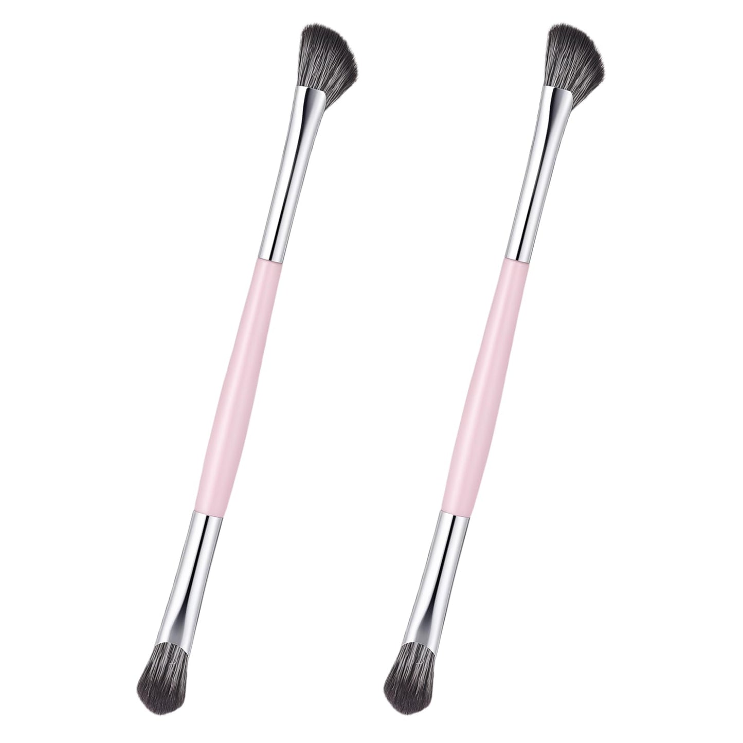 Chsoejuf 2PCS Dual-Ended Nose Contour Brush Angled/Round Top Makeup Brushes
