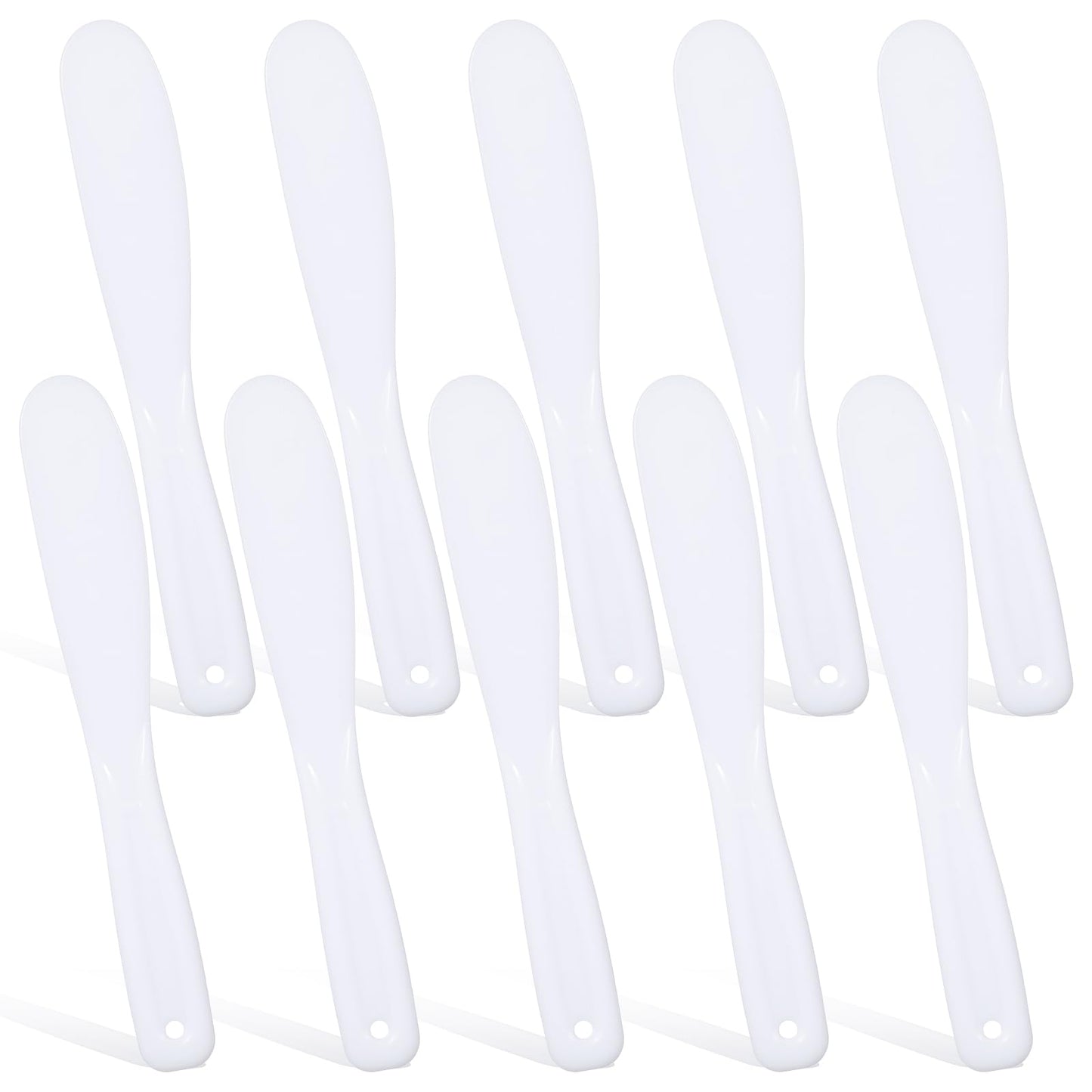 10 PCS Skincare Spatula Plastic Cosmetic Disposable Spatulas for Skincare Cream Spatula Applicator Facial Creams Skin Care Jelly Mask Skincares Lotion Disposable Spatulas(8.07 × 1.22 Inches White)