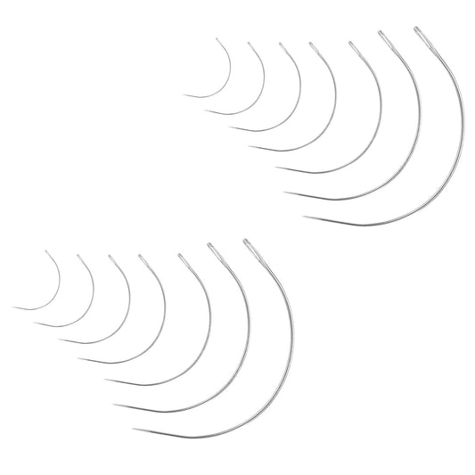 14PCS Curved Needles Sewing 7 Sizes C-Type Weaving Upholstery Needle with Sharp Tips Heavy-Duty Hand Sewing Repair Needles for Carpet Leather Canvas Repairing Blocking Knitting Modelling Crafts(14)