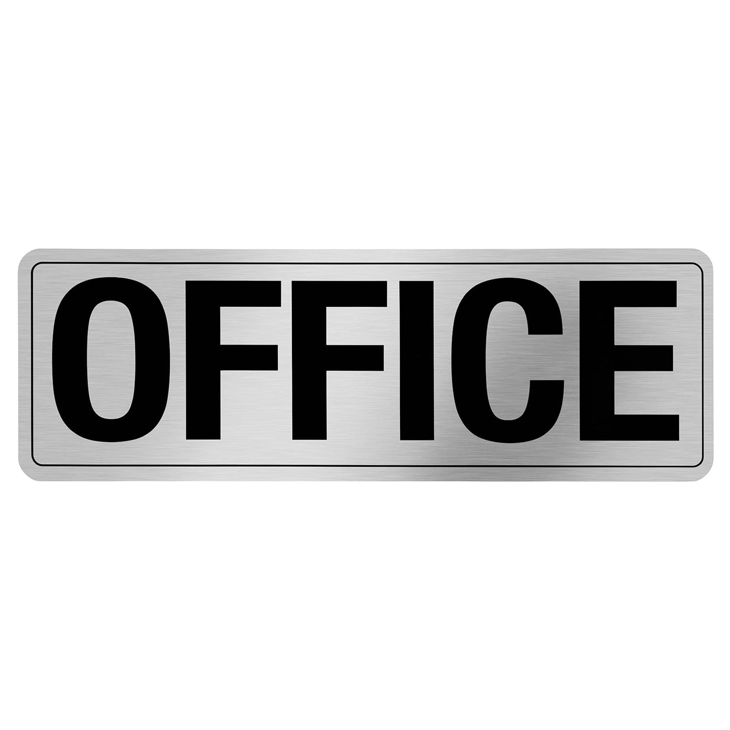Chsoejuf 9x3 in Stainless Steel Office Door Signs Waterproof Self Adhesive